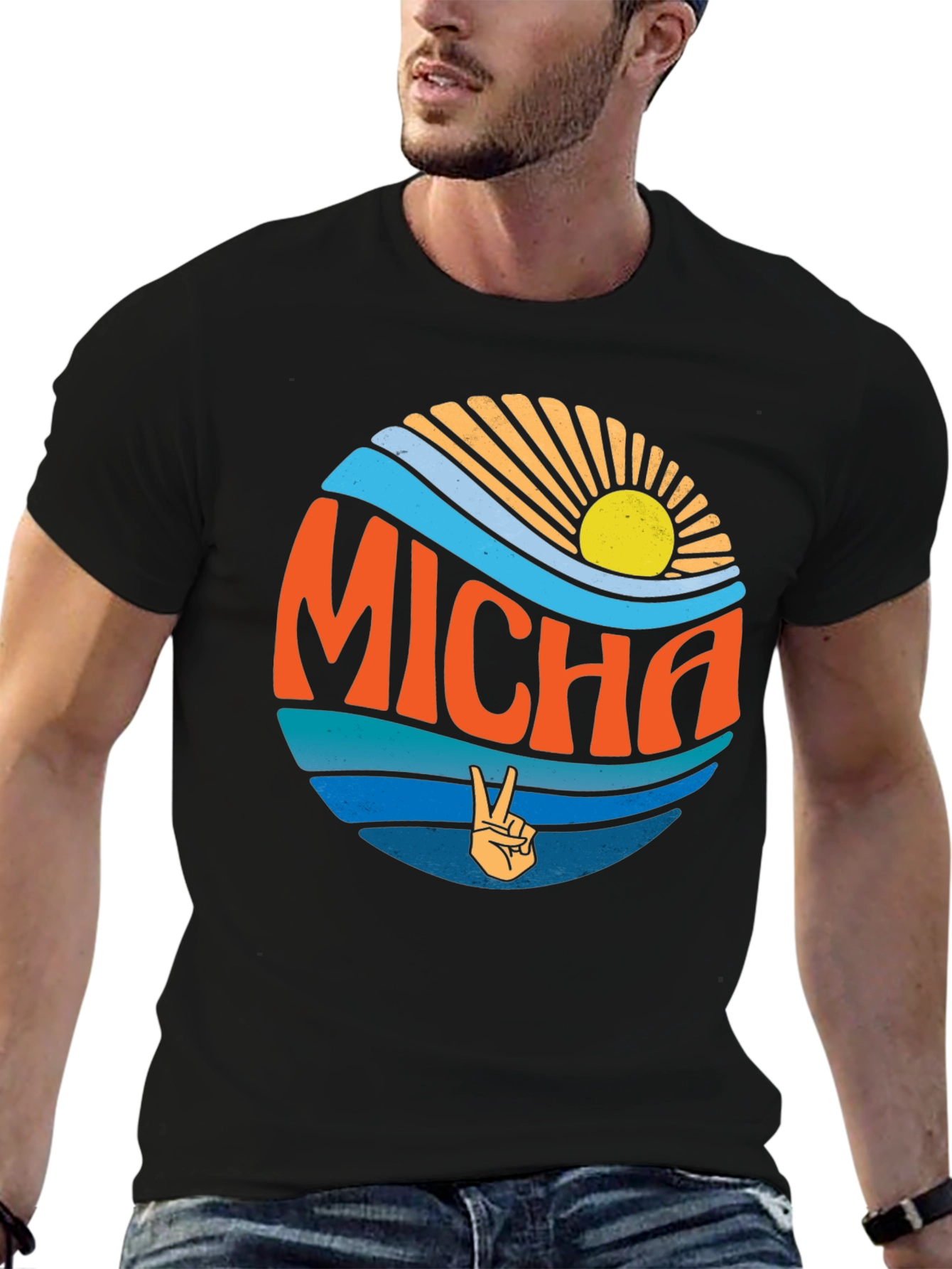 Retro Micha Peace Sign Graphic Tee