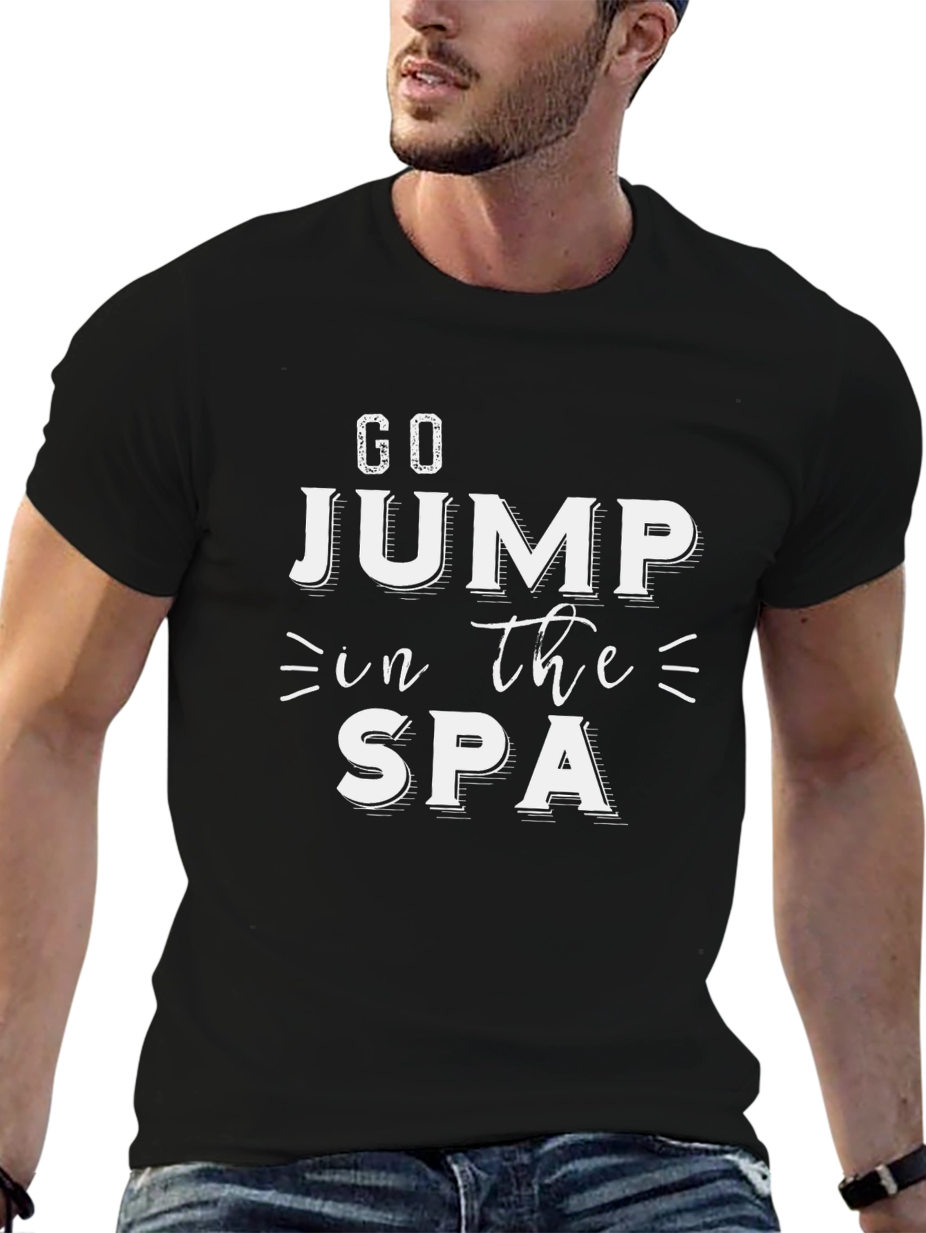 Go Jump in The Spa Black T-Shirt