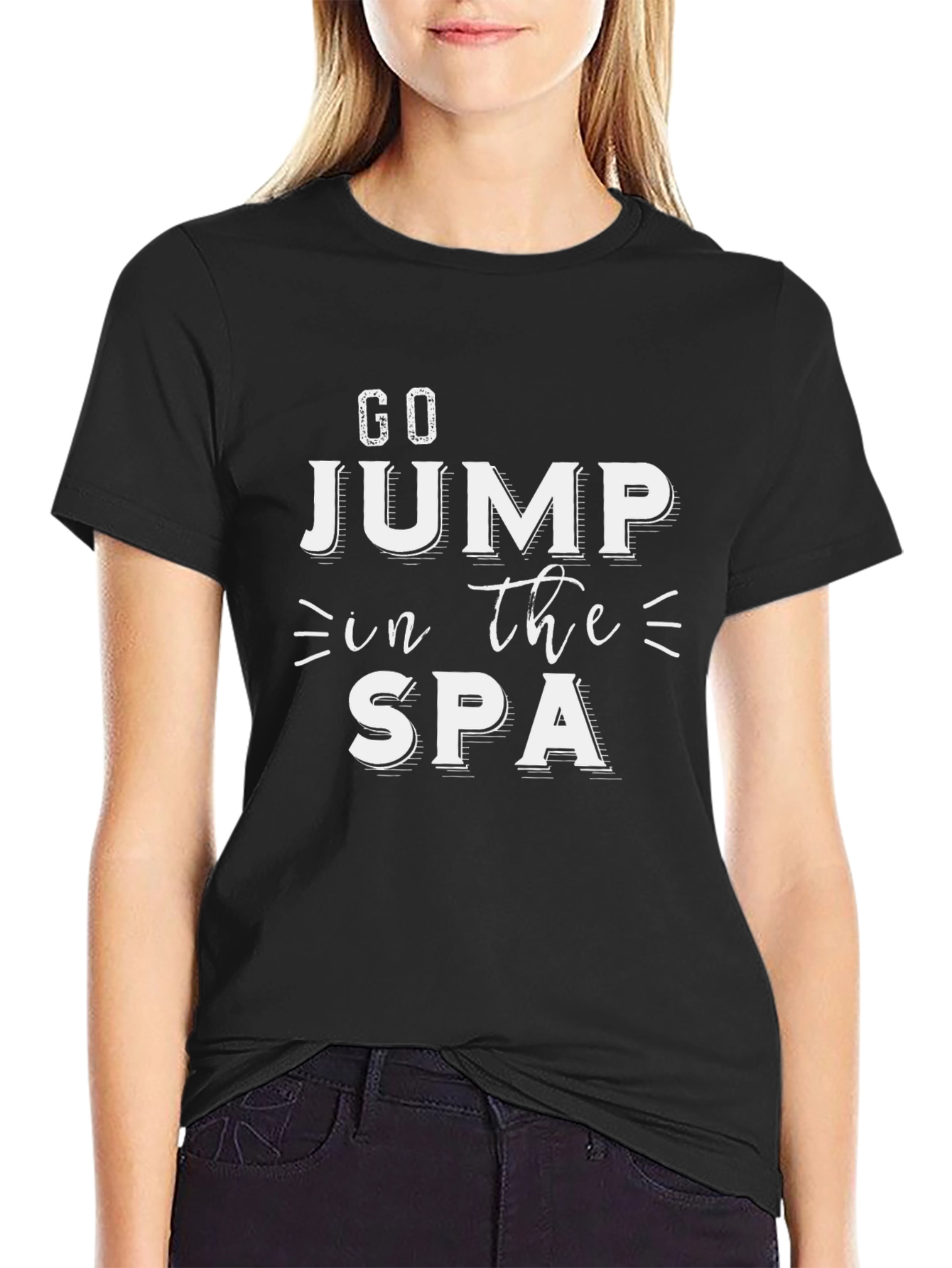 Go Jump in The Spa Black T-Shirt