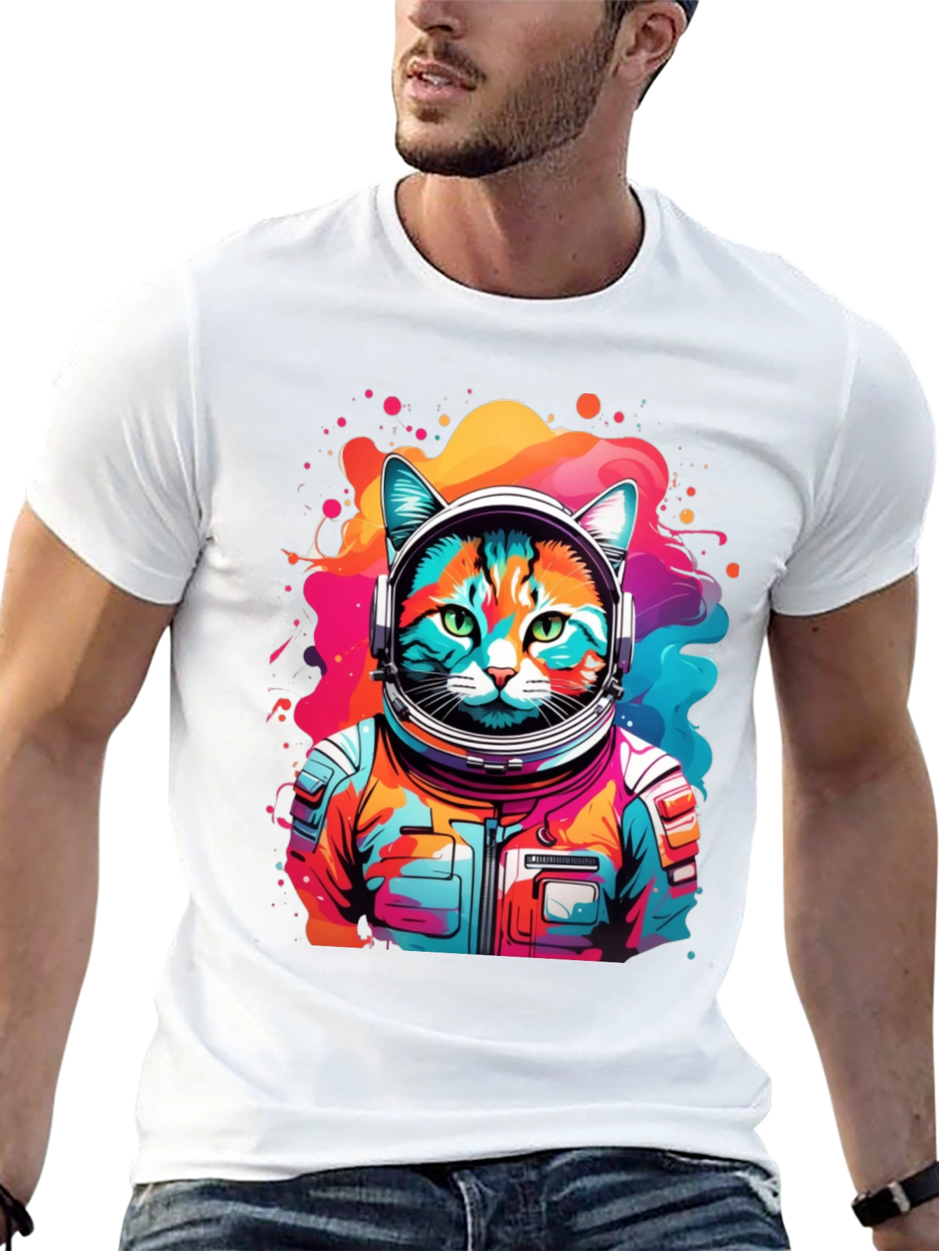 Astronaut Cat T-Shirt - Space Adventure Tee