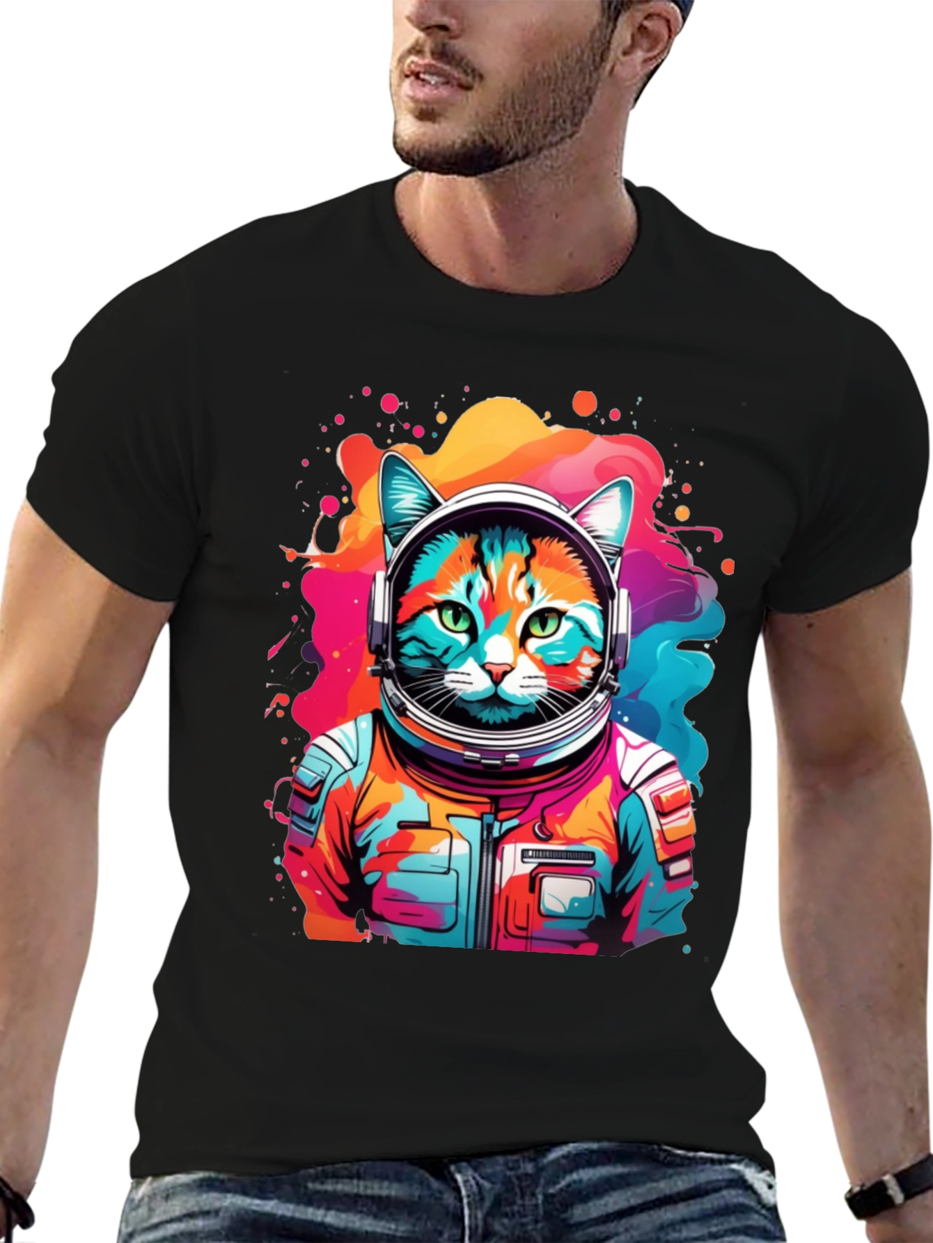 Astronaut Cat T-Shirt - Space Adventure Tee