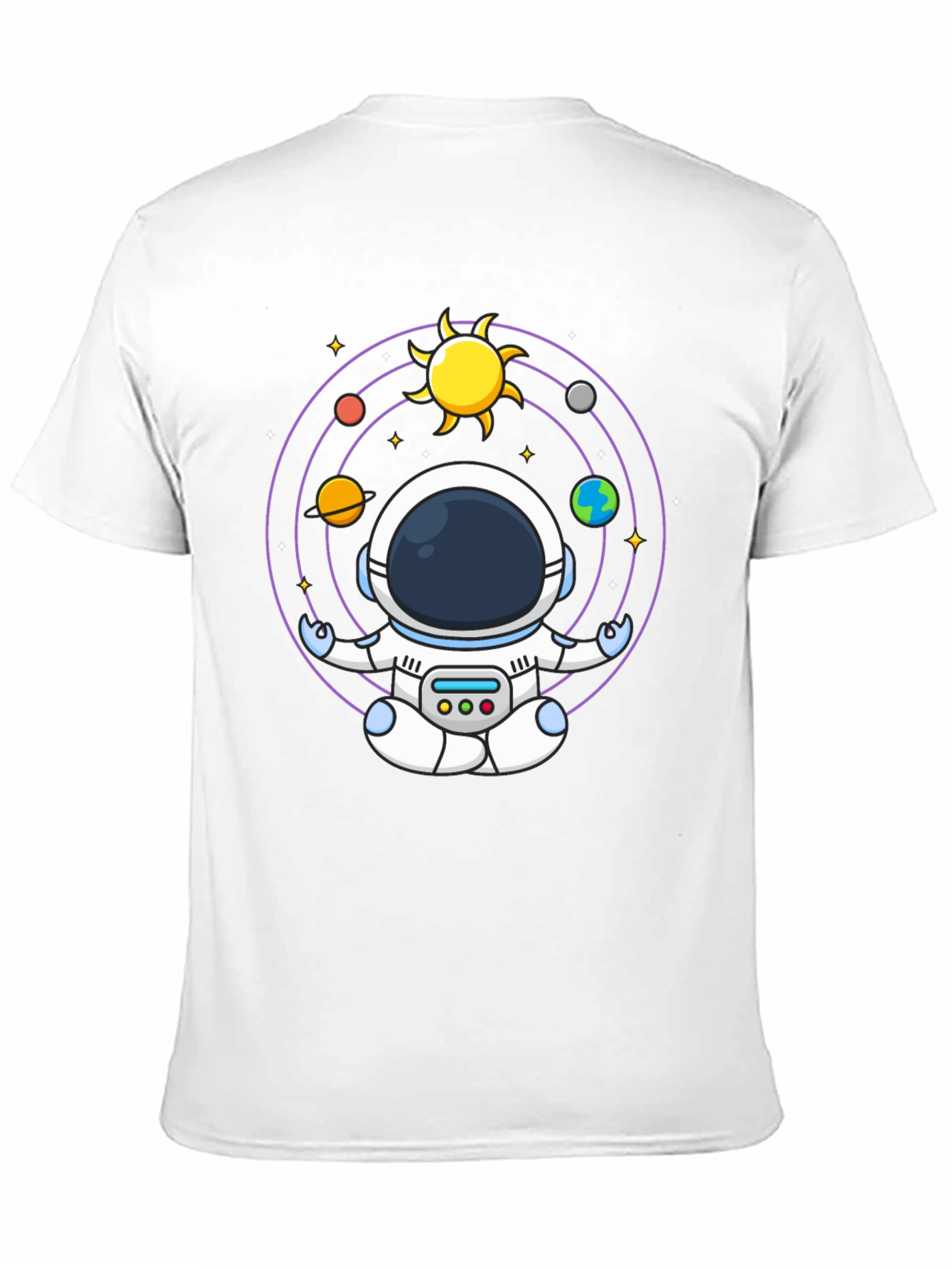 Astronaut Meditation T-Shirt - Black Cotton Blend