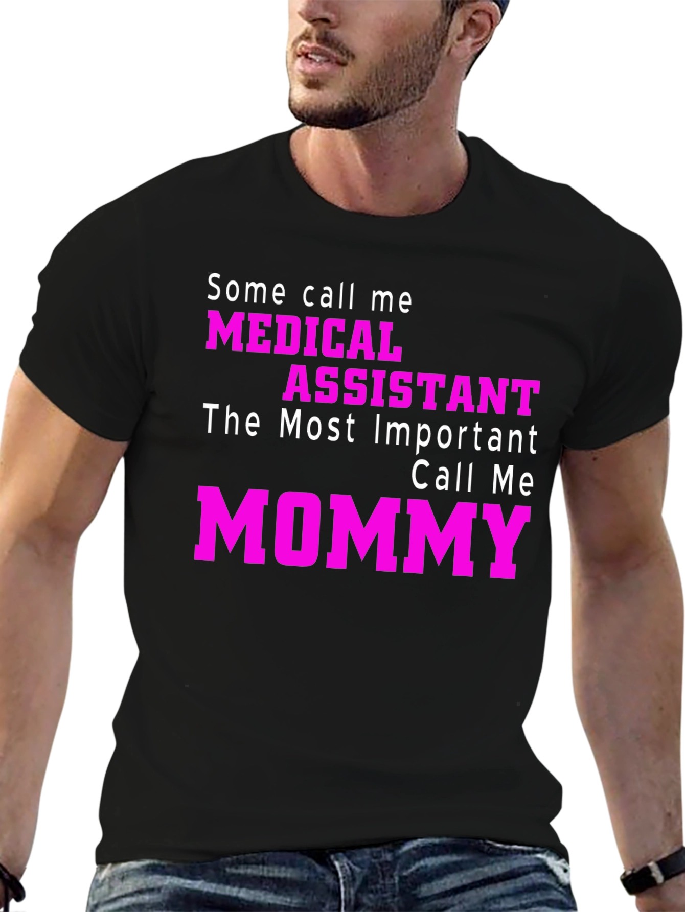 Medical Assistant Mommy T-Shirt - Pink Text Design