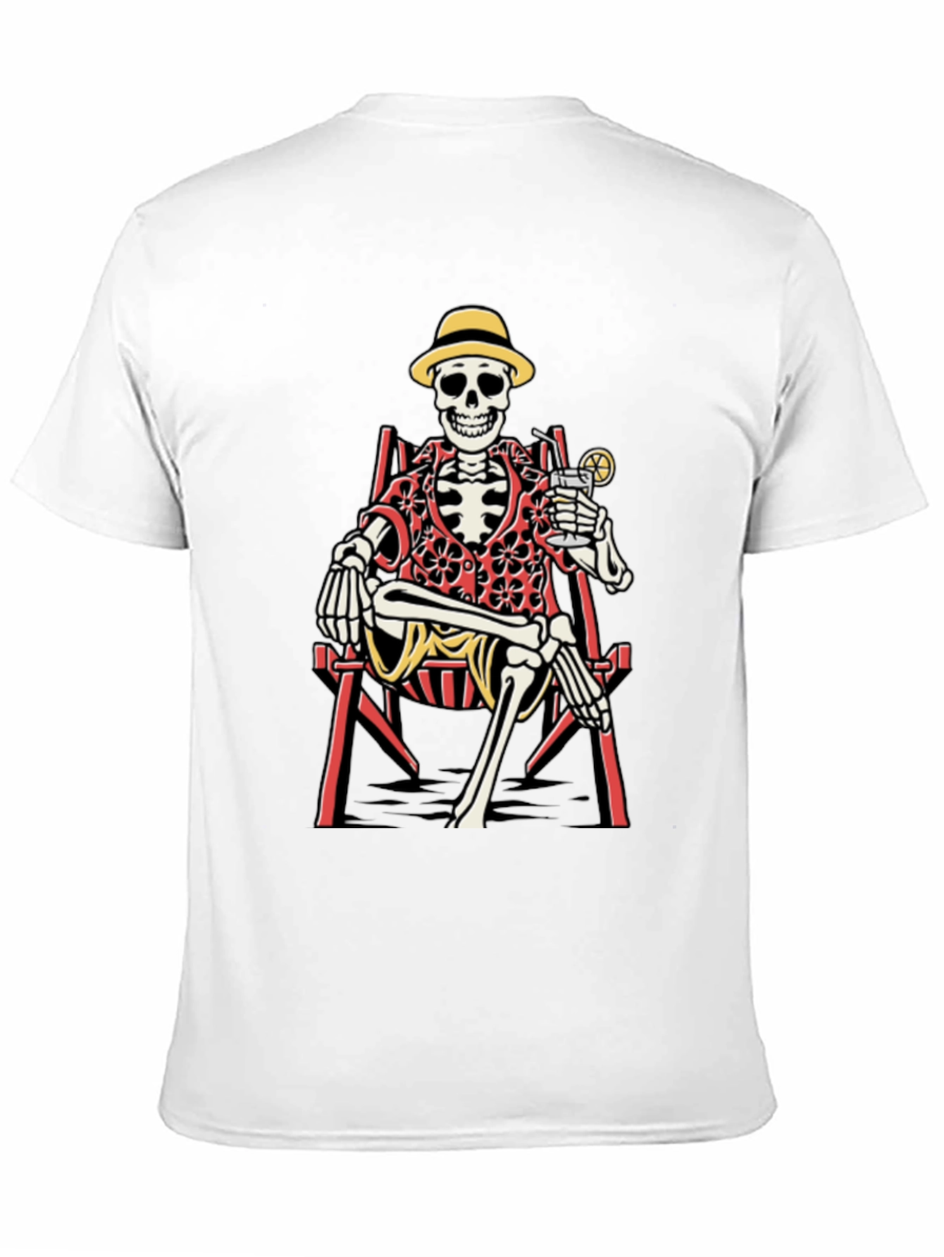 Skeleton Lounging T-Shirt - Beach Vibes
