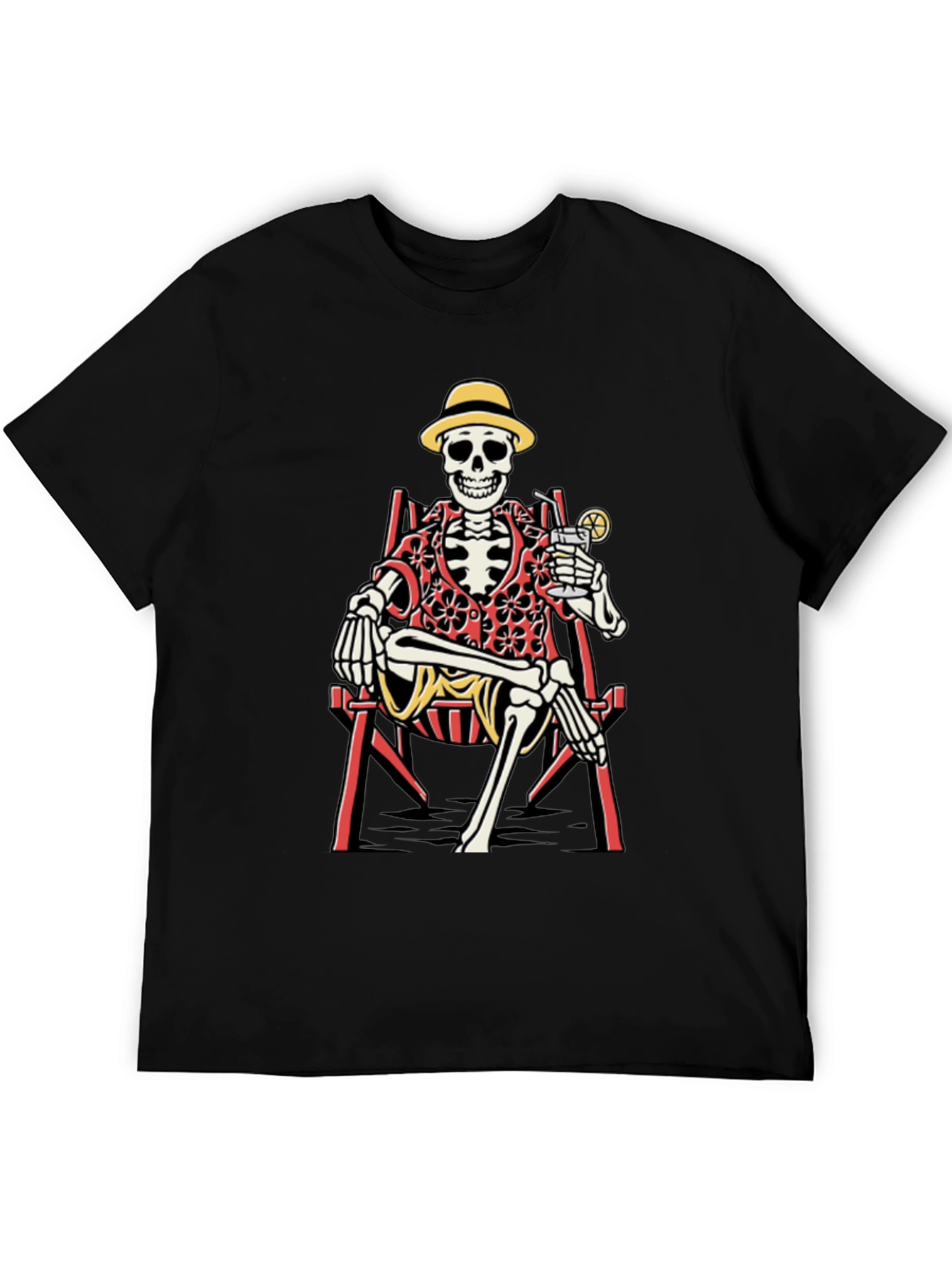Skeleton Lounging T-Shirt - Beach Vibes
