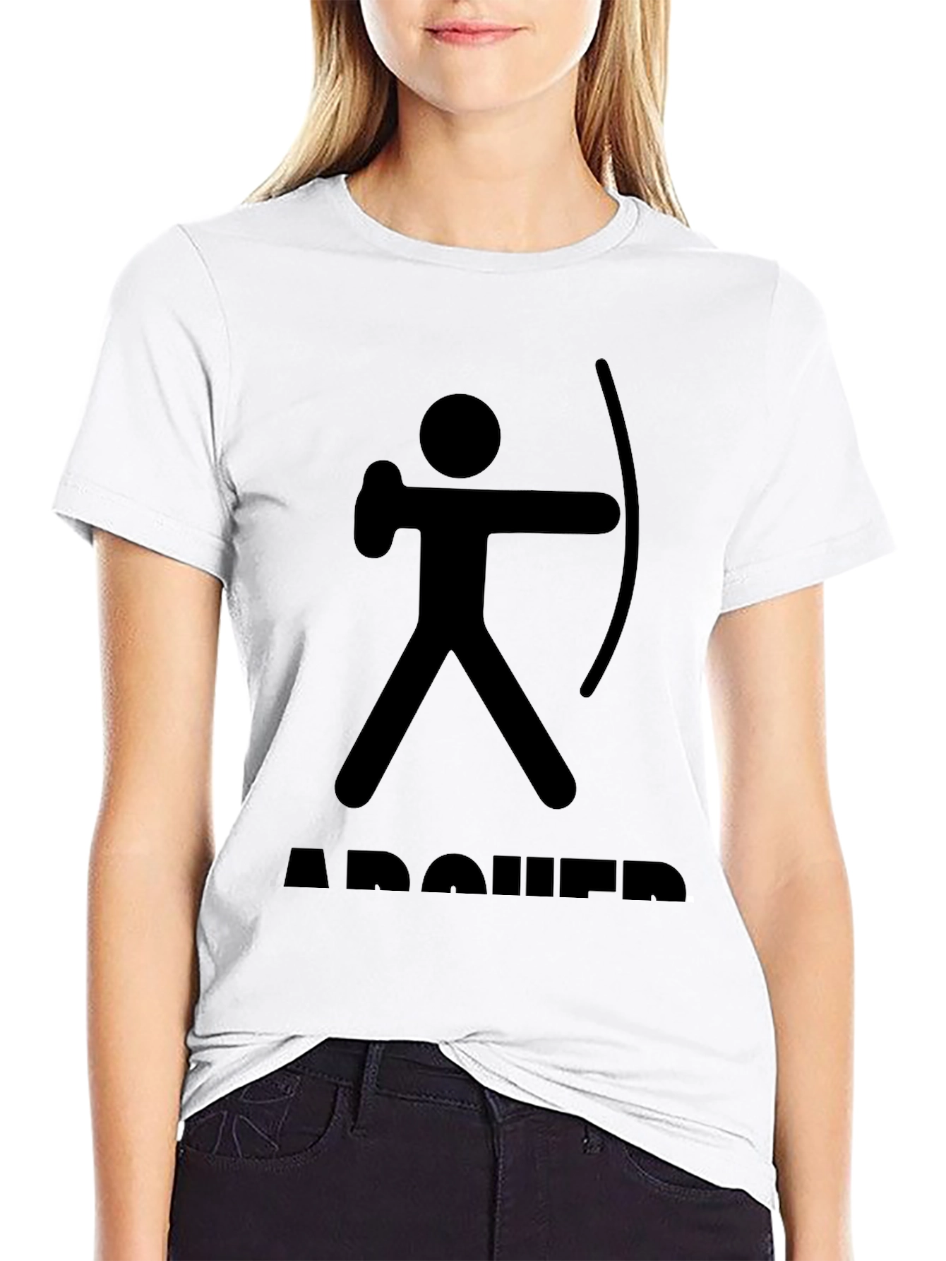 Archer Stick Figure T-Shirt - Black Graphic Tee