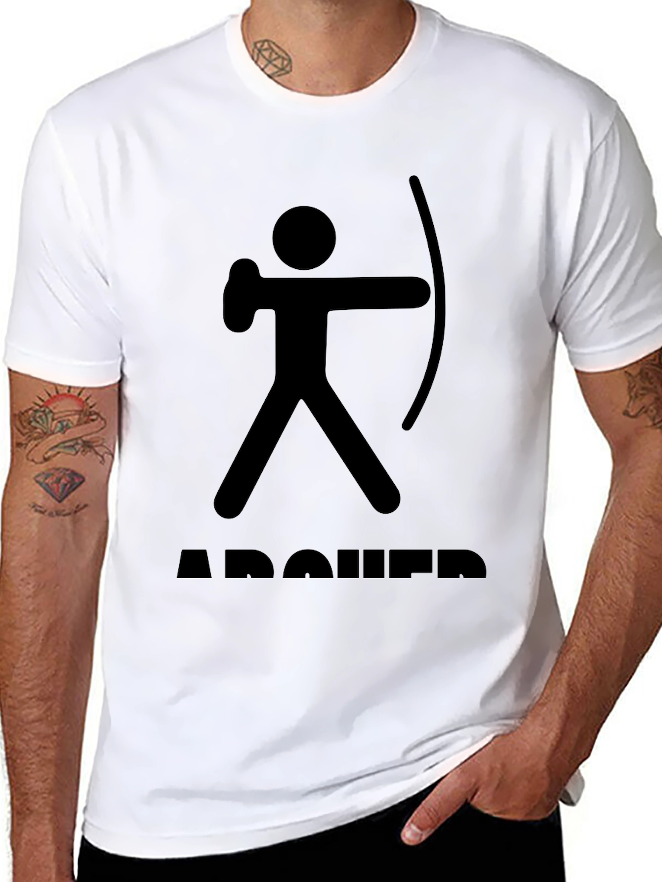 Archer Stick Figure T-Shirt - Black Graphic Tee