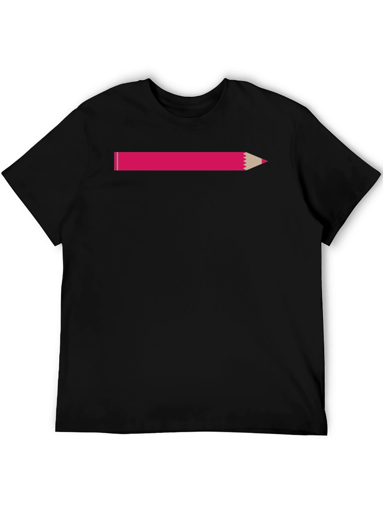 Pink Pencil Graphic T-Shirt - Casual Style