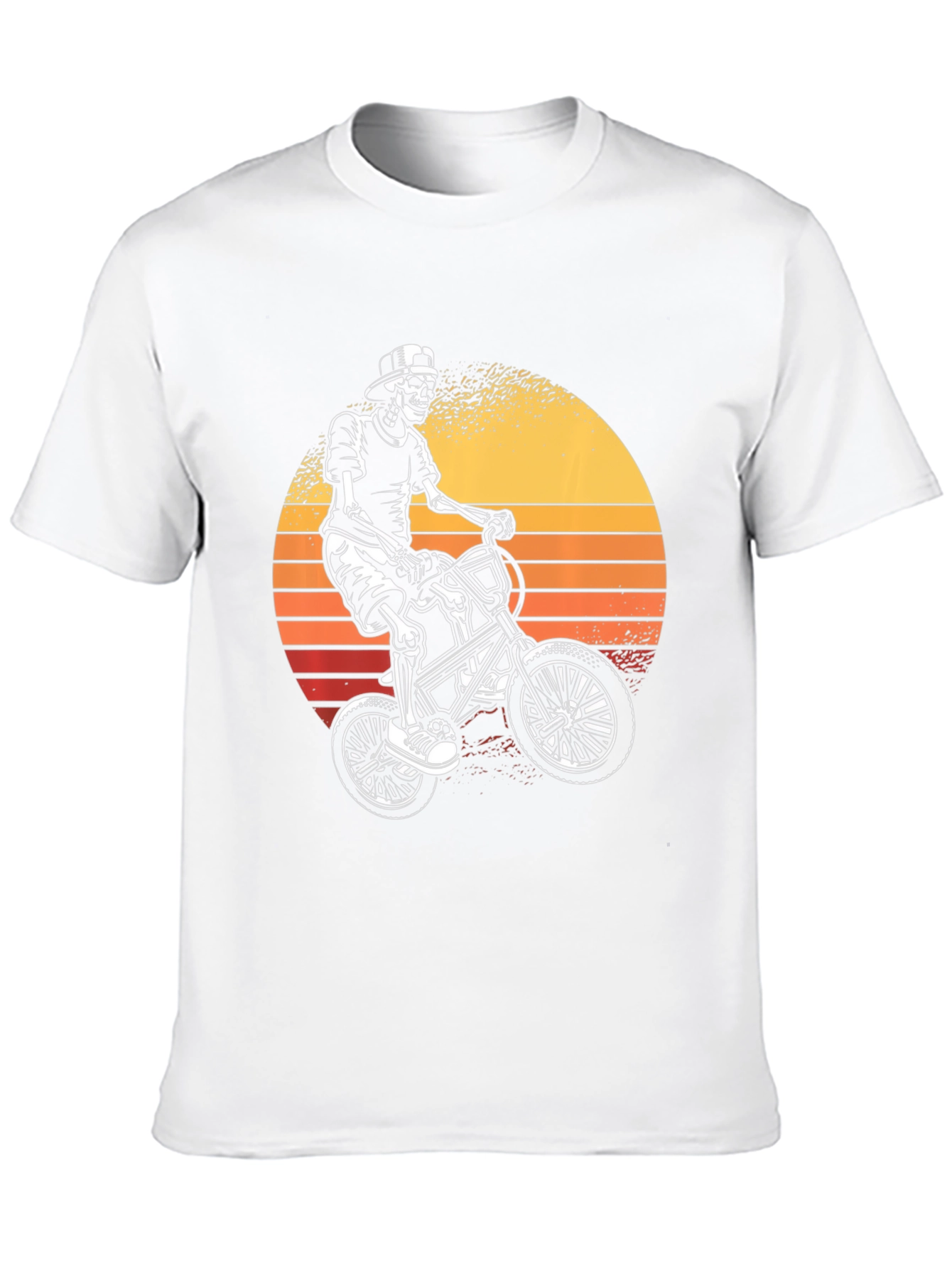 Skeleton Biker Graphic T-Shirt - Sunset Design