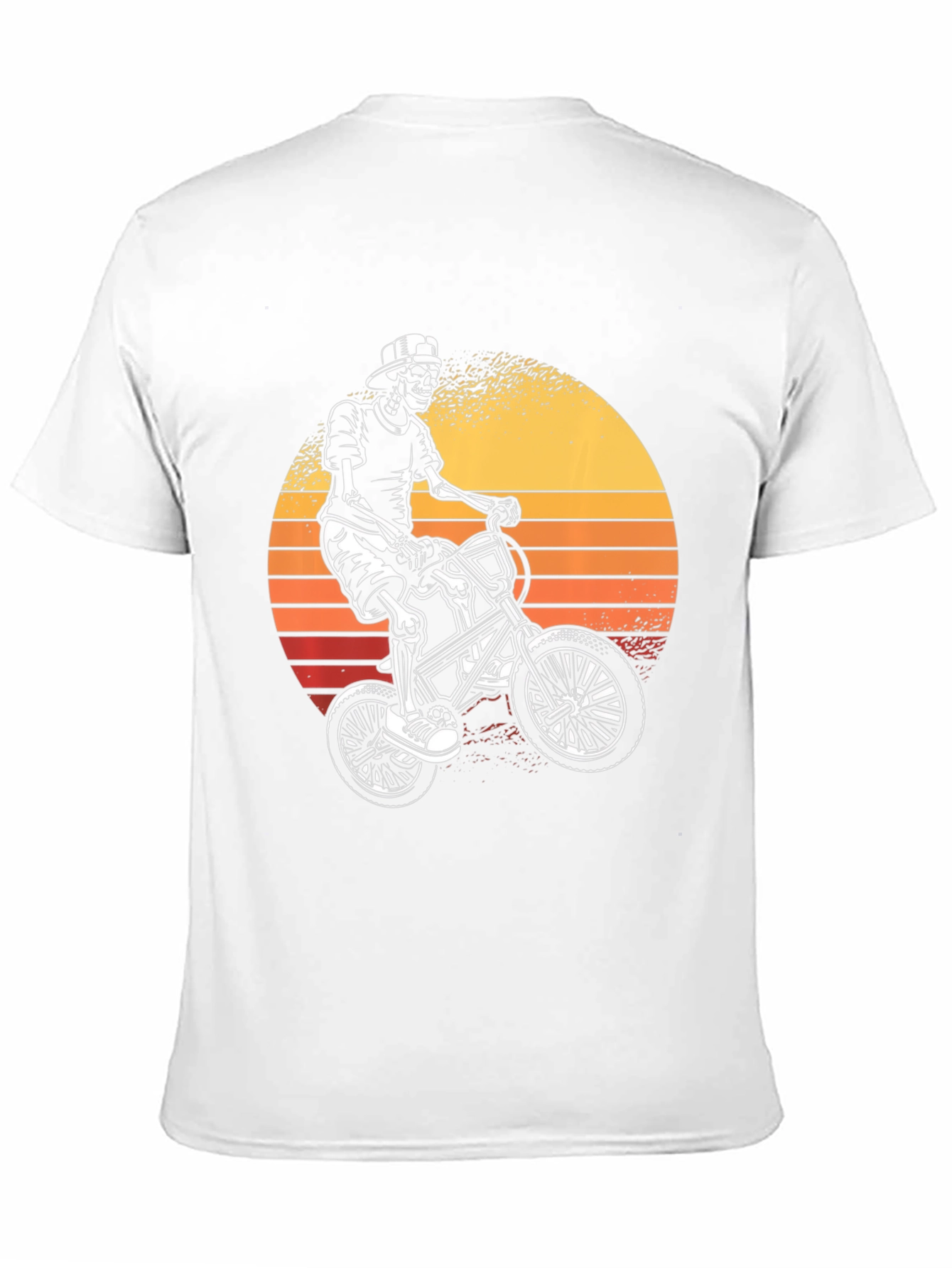 Skeleton Biker Graphic T-Shirt - Sunset Design