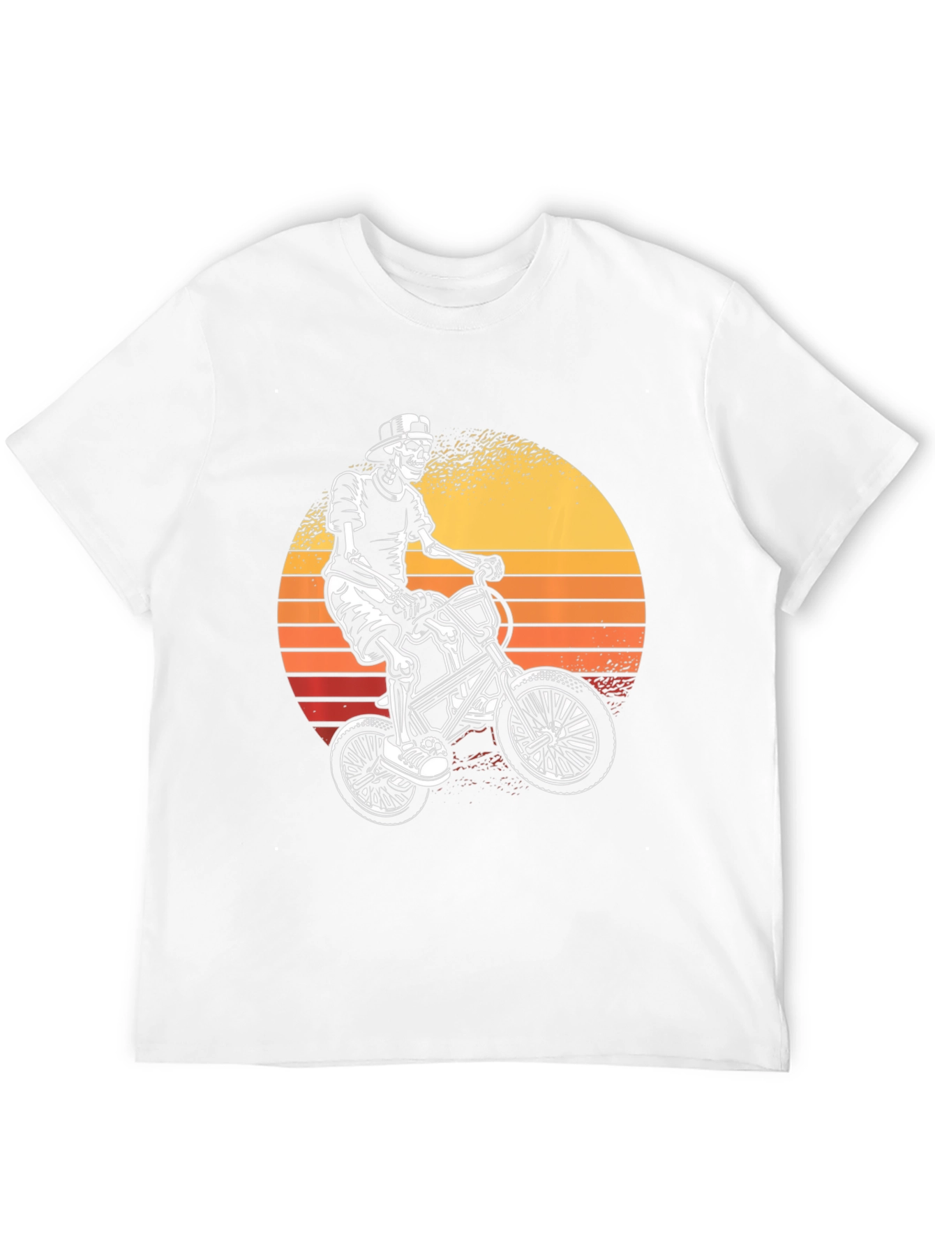 Skeleton Biker Graphic T-Shirt - Sunset Design