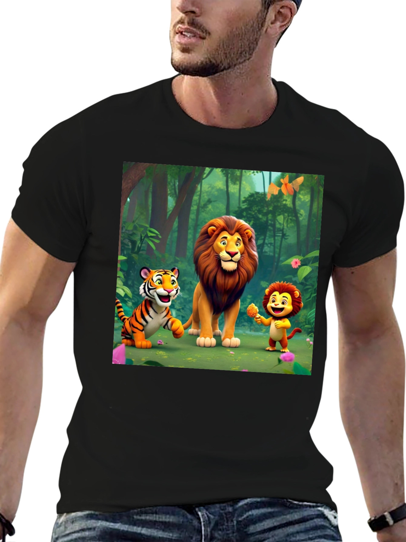 Cartoon Animal Print T-Shirt