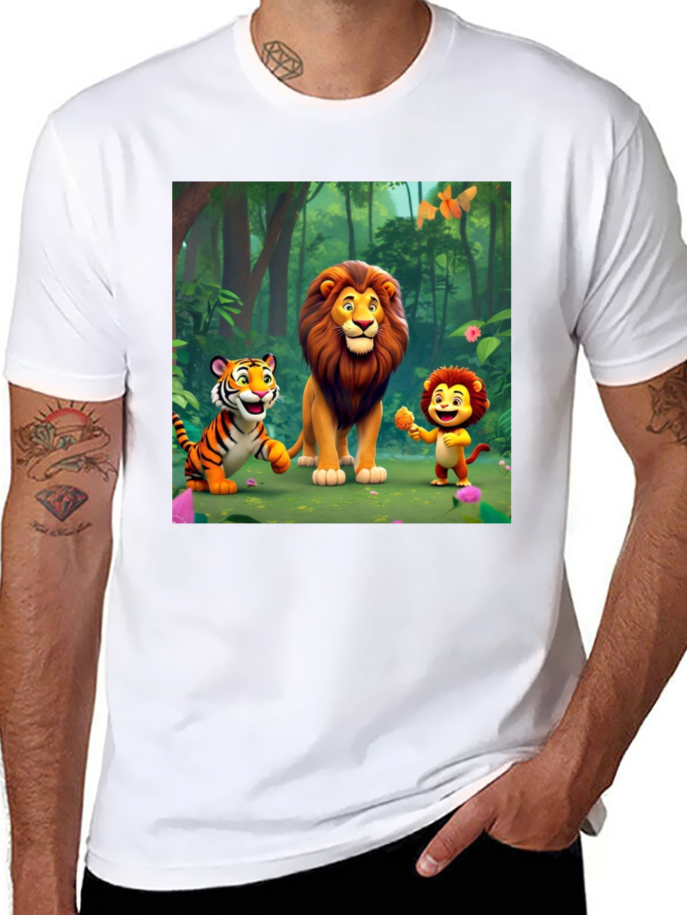 Cartoon Animal Print T-Shirt