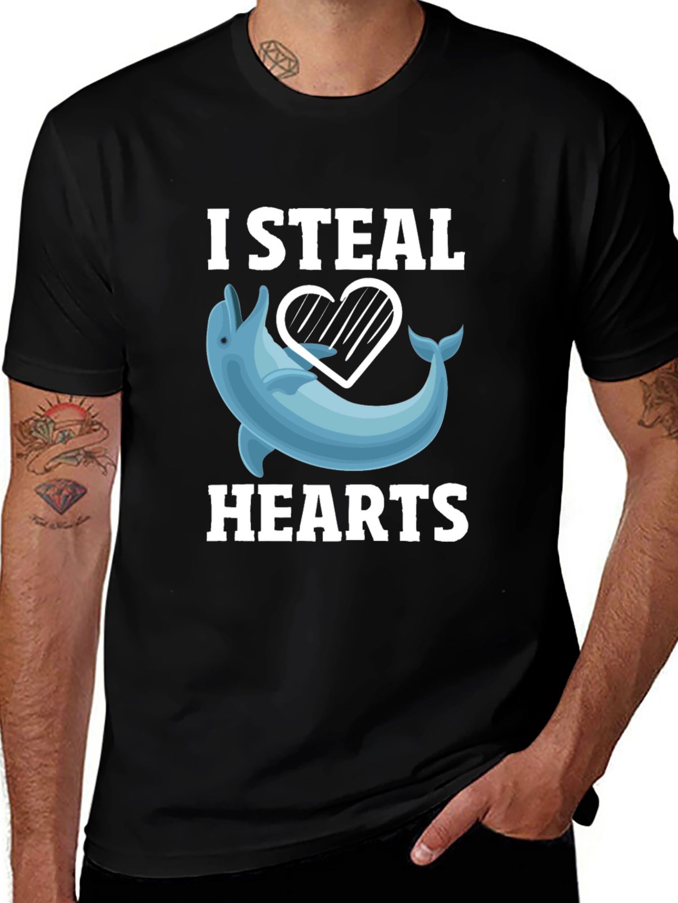I Steal Hearts Dolphin Graphic T-Shirt