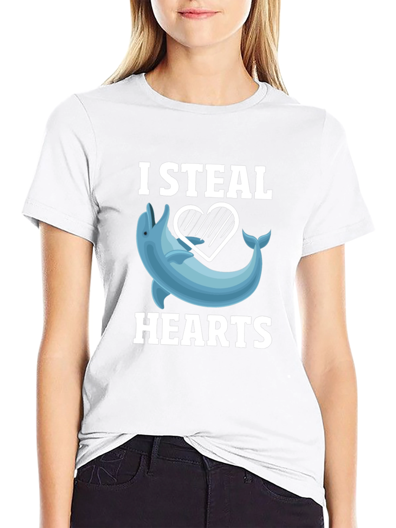 I Steal Hearts Dolphin Graphic T-Shirt