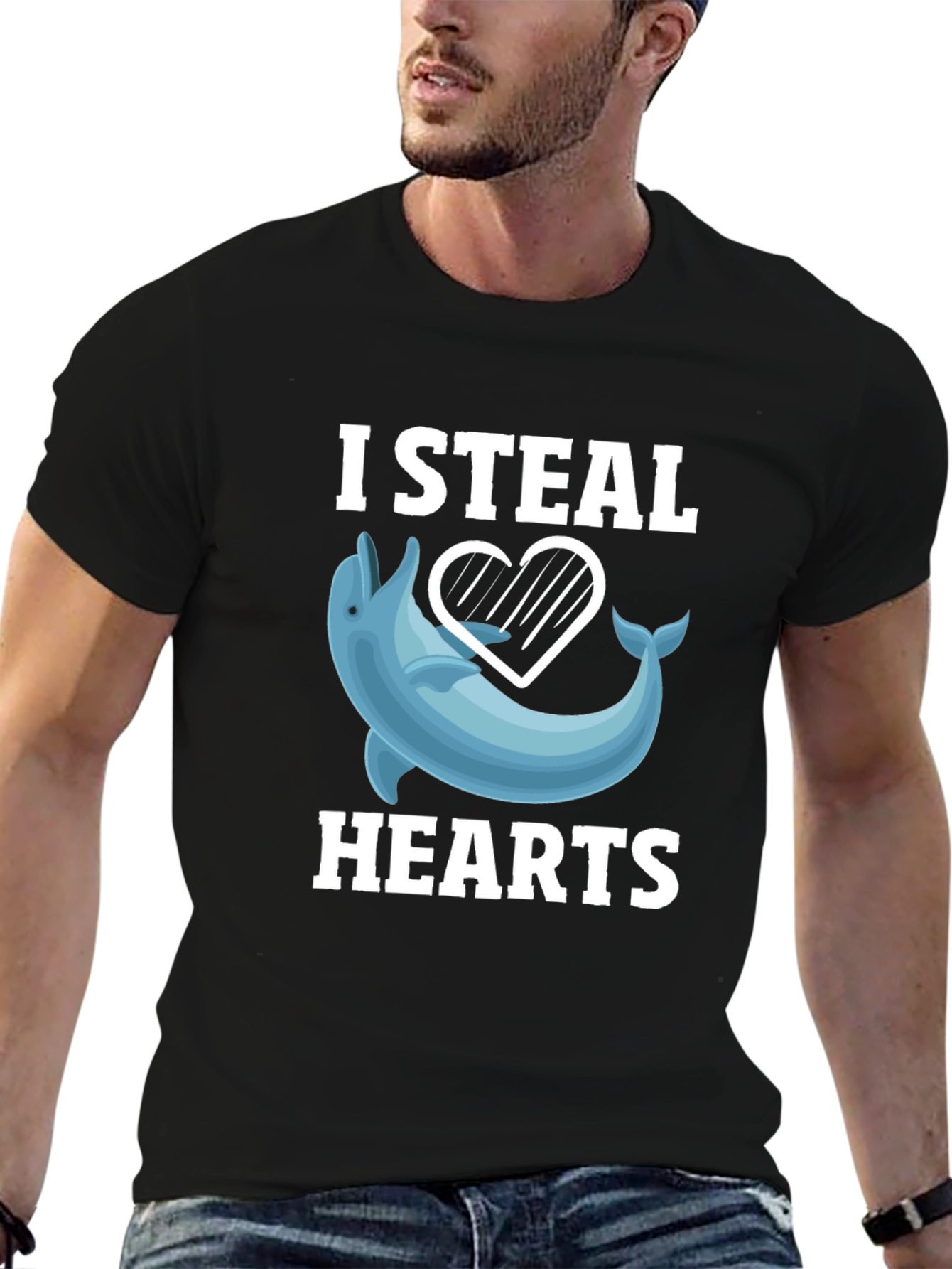 I Steal Hearts Dolphin Graphic T-Shirt