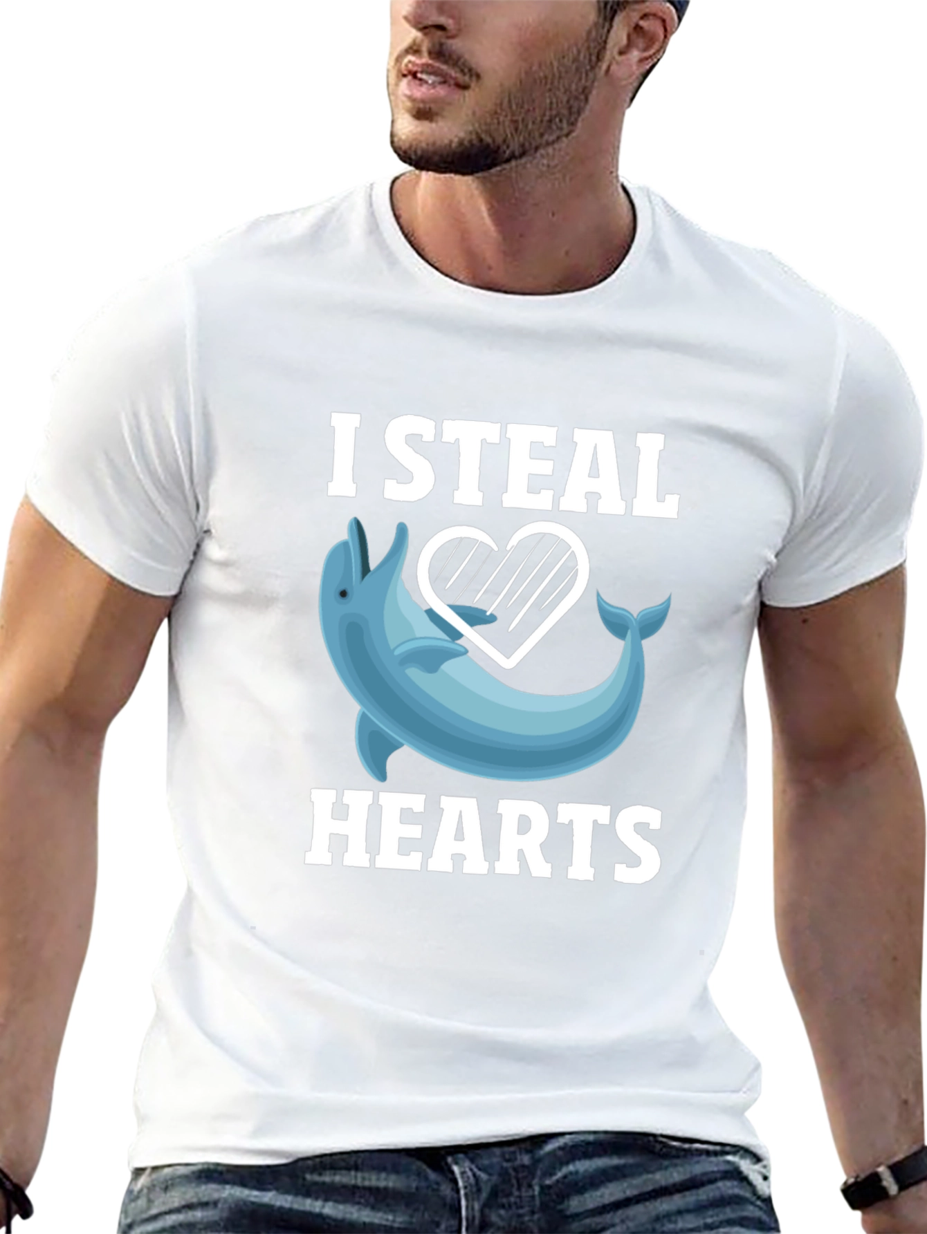I Steal Hearts Dolphin Graphic T-Shirt
