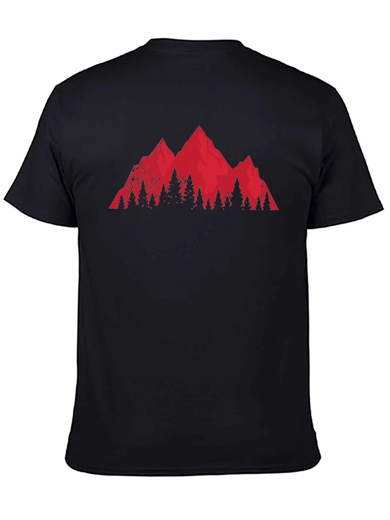 Red Mountain Graphic Tee - Nature Inspired Black T-Shirt