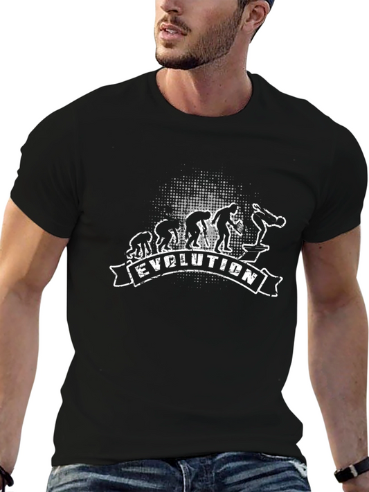 Evolution of Man Artistic Graphic Print T-Shirt