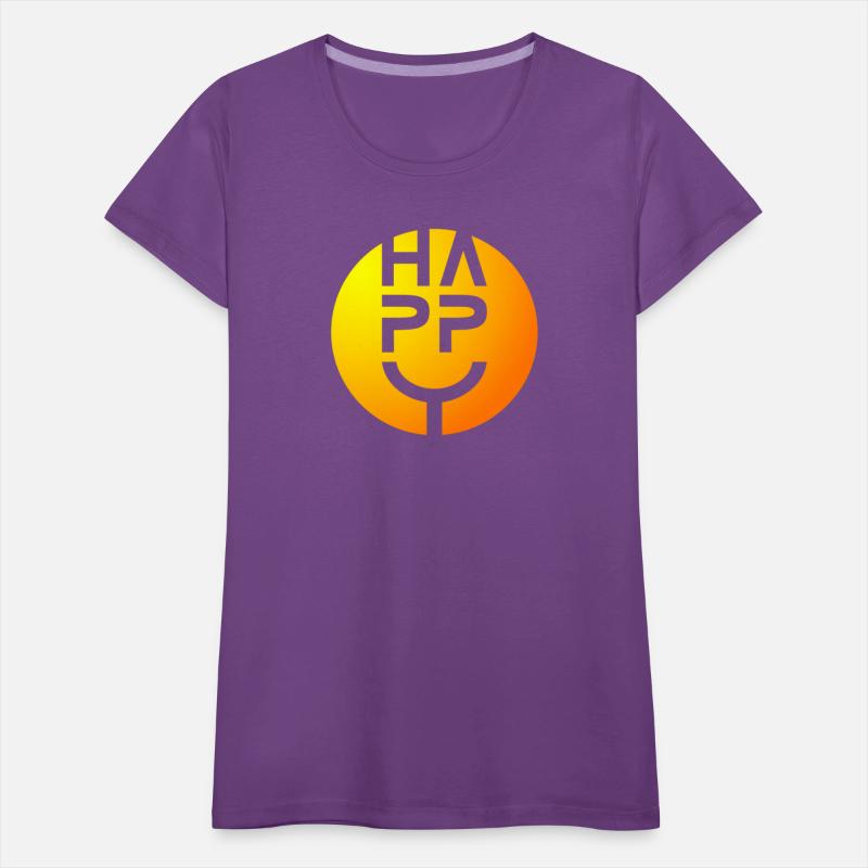 (I am) HAPPY — Round Smiley Typeface Yellow Orange