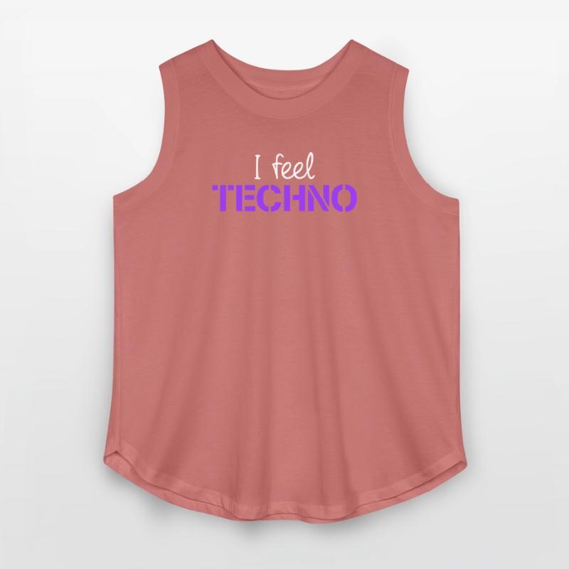 I feel Techno Music Love Letters Quote Party Logo