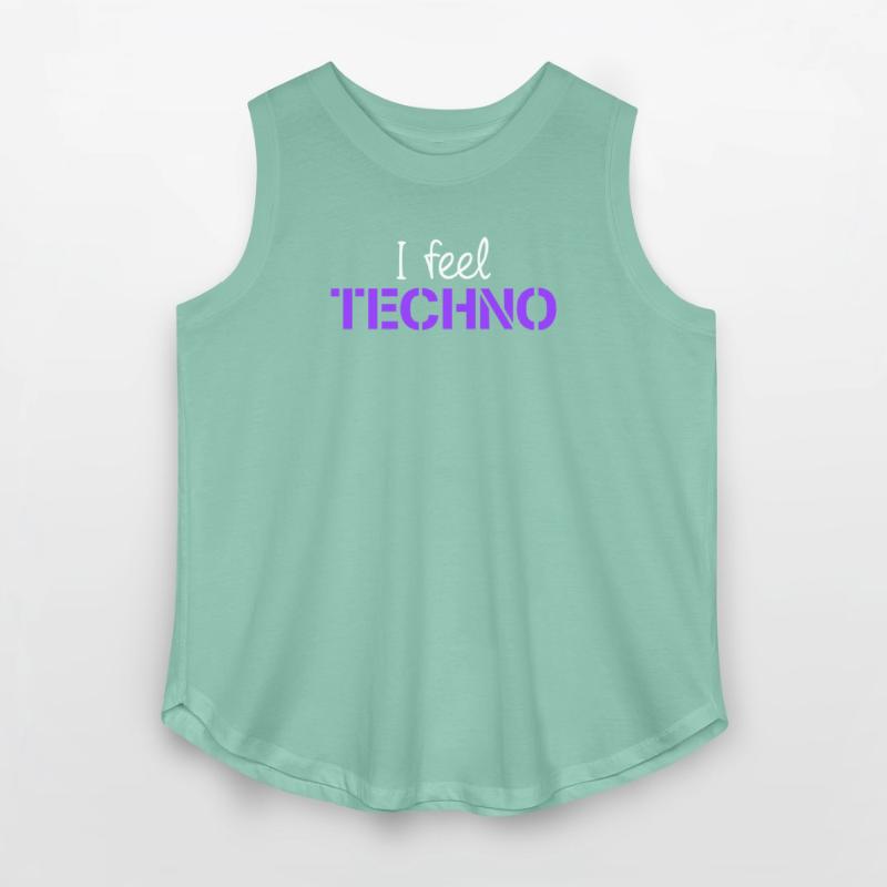 I feel Techno Music Love Letters Quote Party Logo