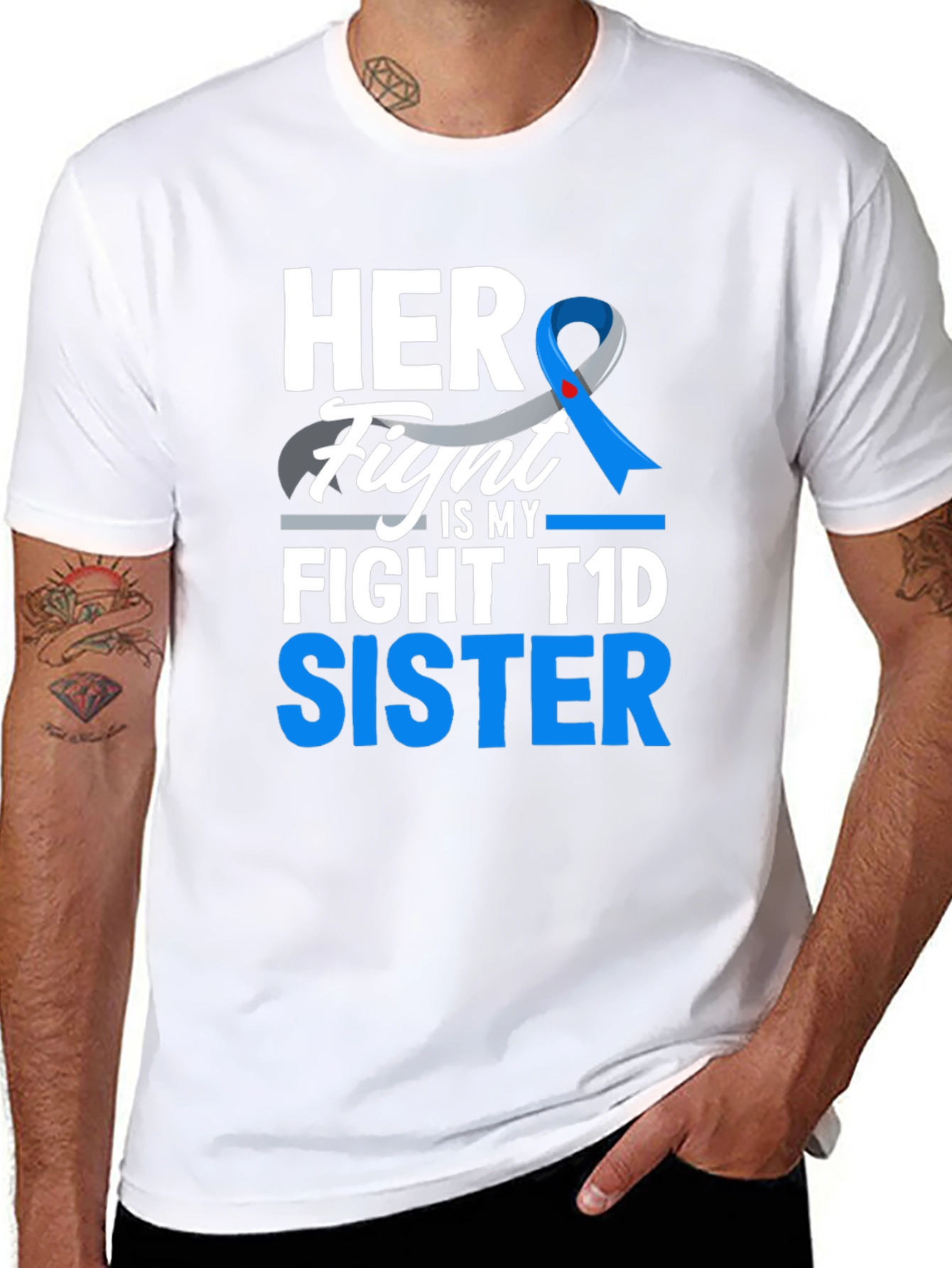 Her Fight Is My Fight T1D Sister T-Shirt