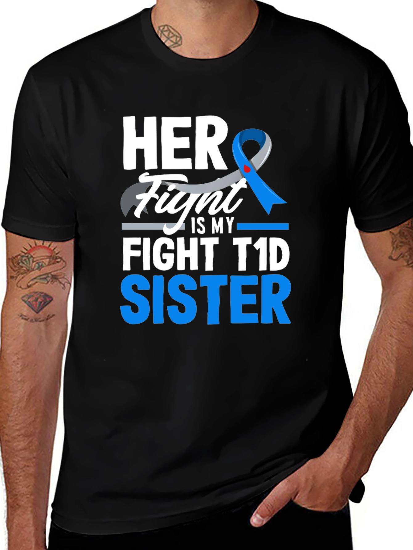 Her Fight Is My Fight T1D Sister T-Shirt