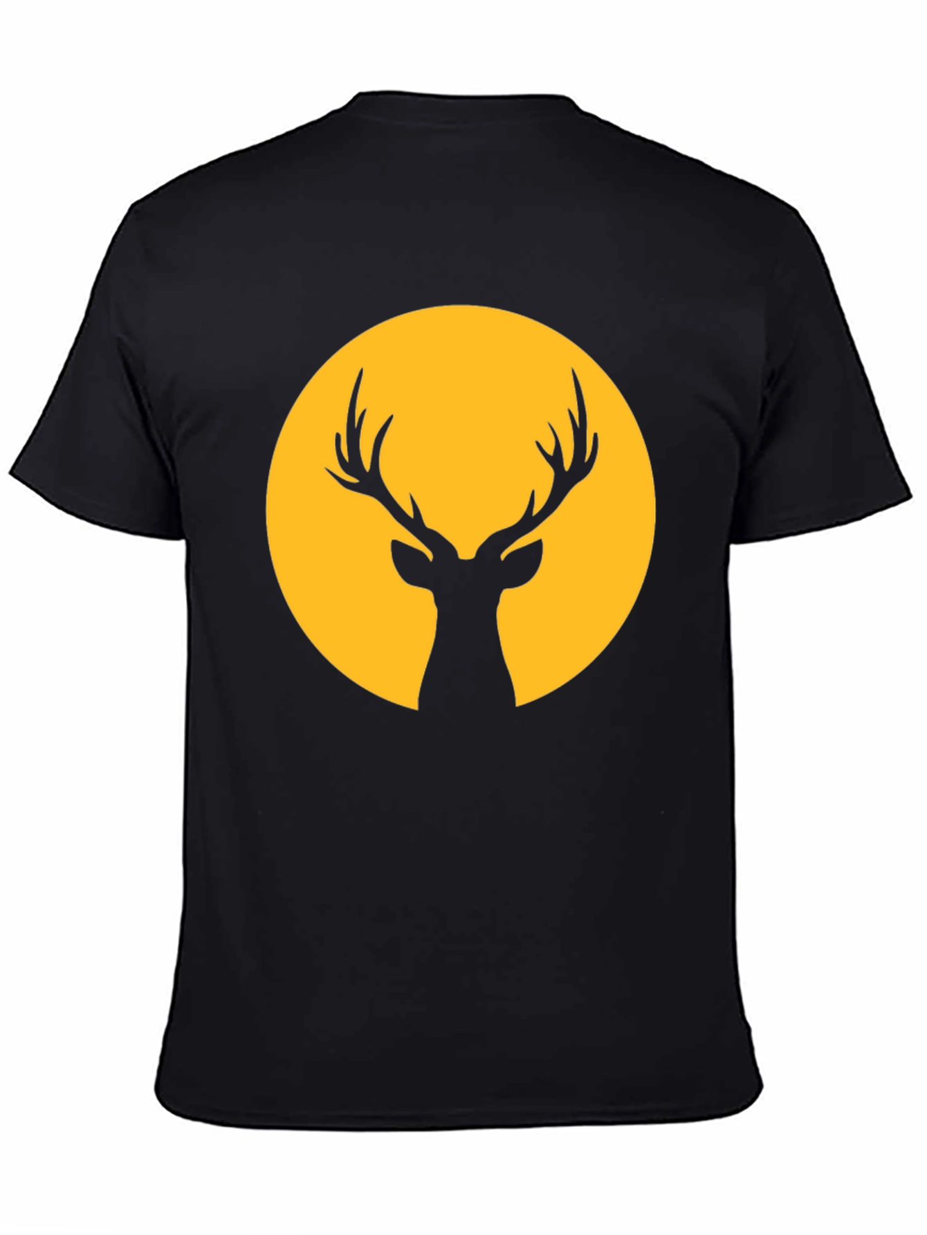 Deer Silhouette Graphic T-Shirt - Black