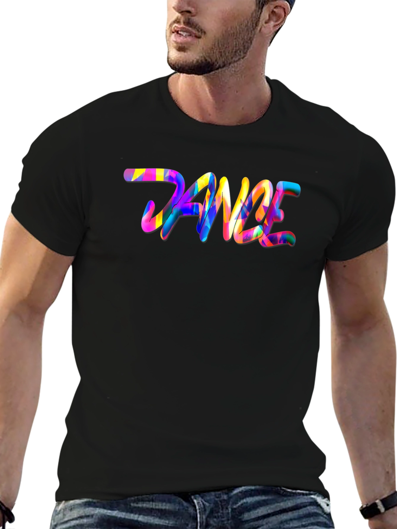 Vibrant Dance Graphic Black T-Shirt