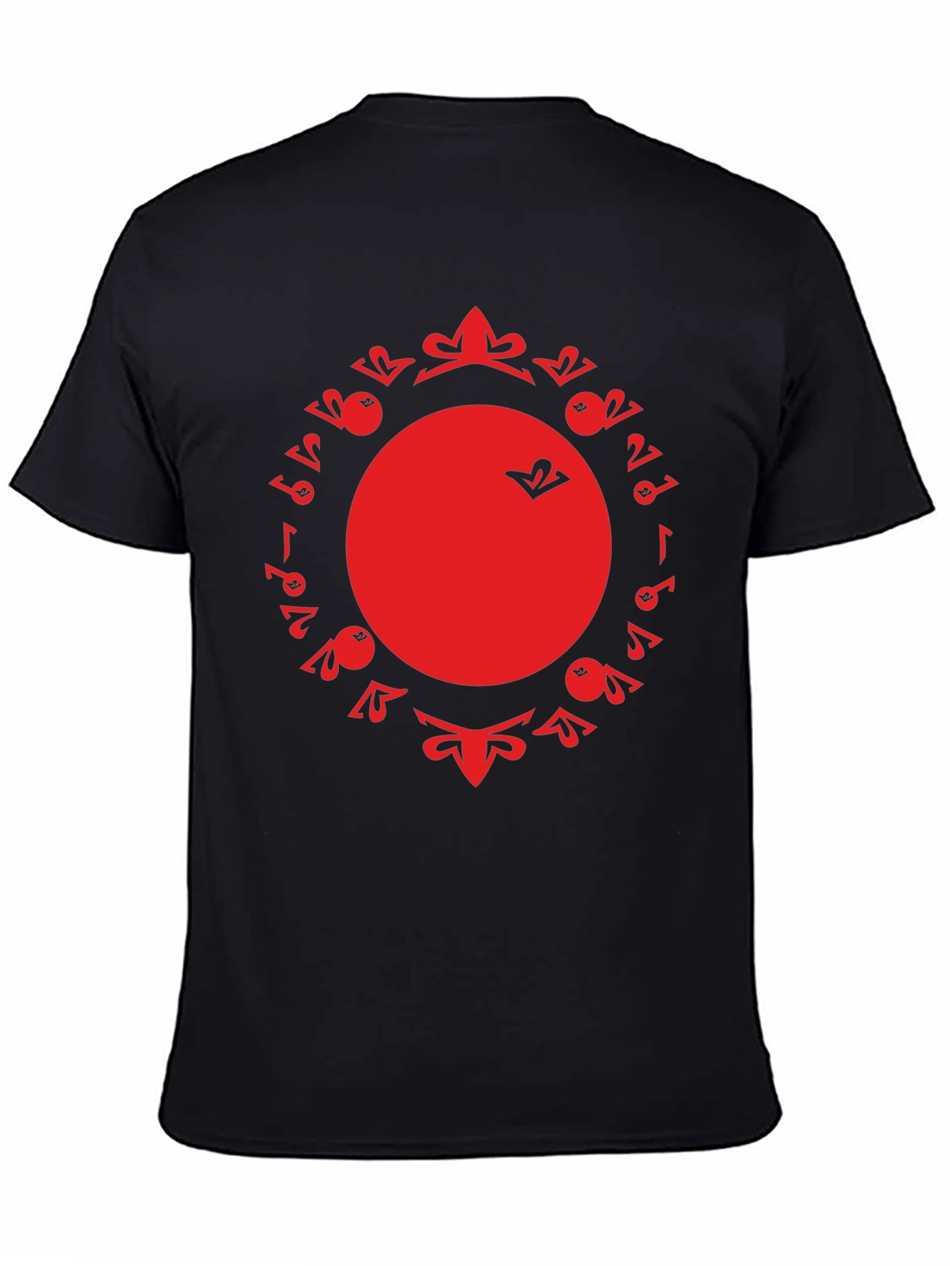 Unique Red Graphic Print Black T-Shirt
