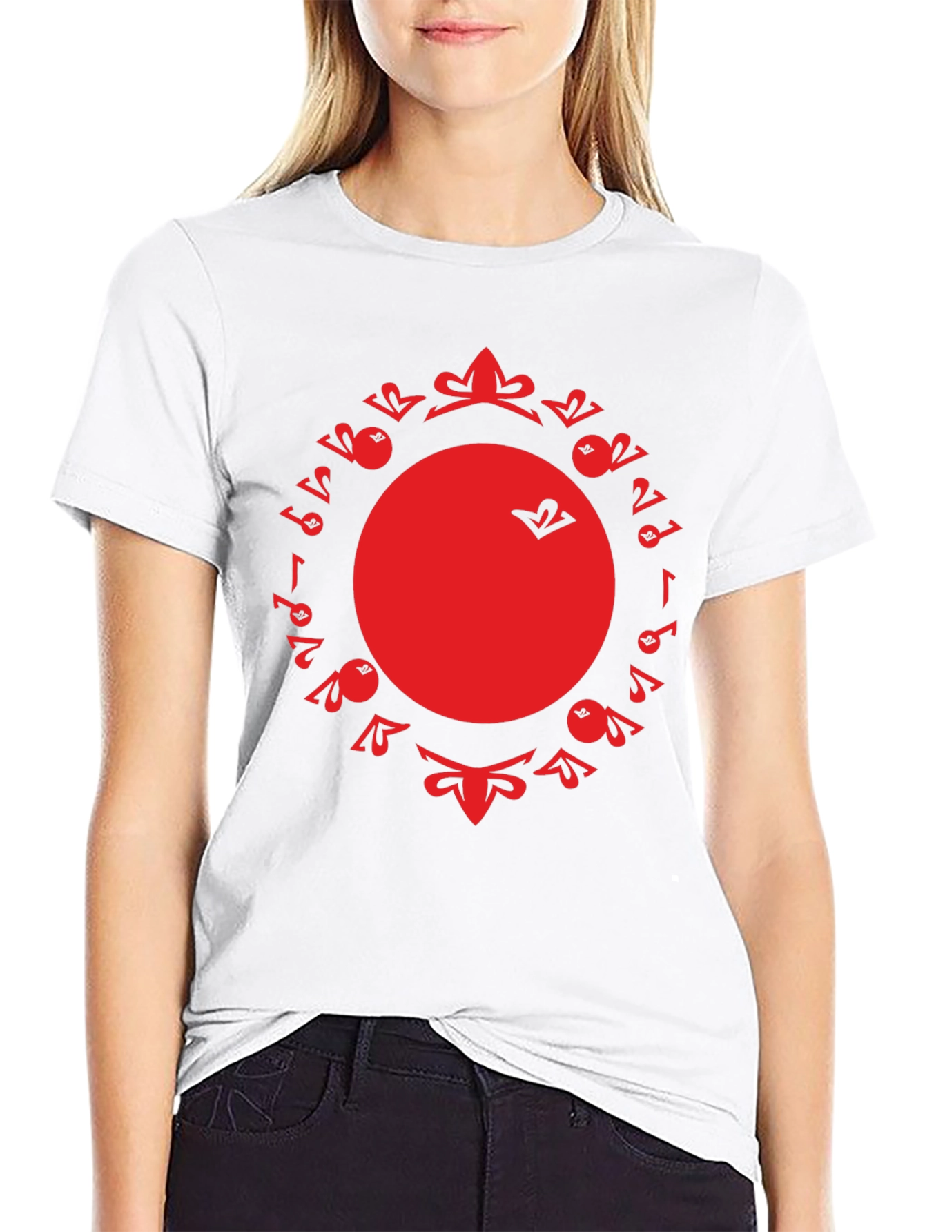Unique Red Graphic Print Black T-Shirt