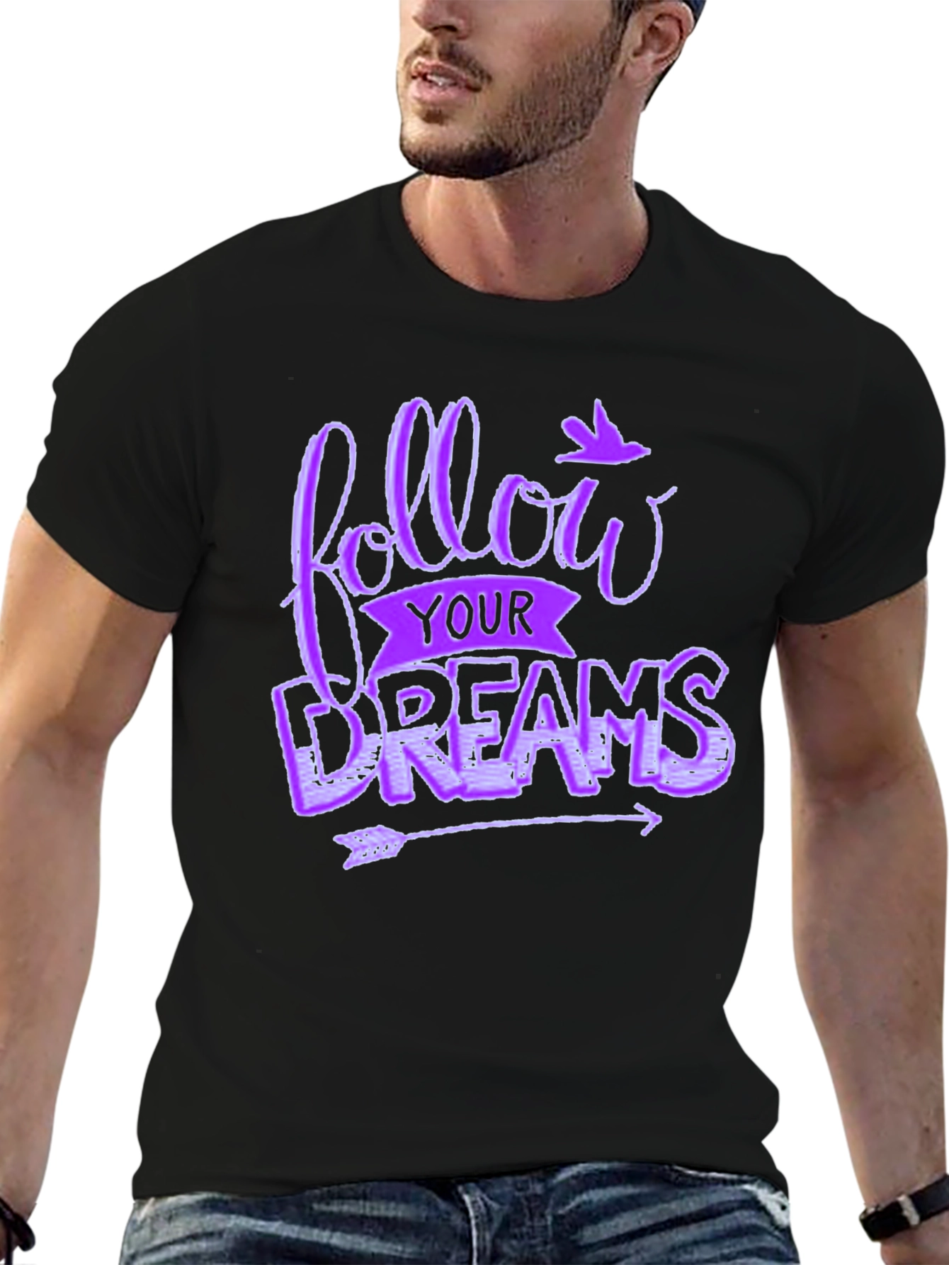Follow Your Dreams Graphic Tee - Unisex Black T-Shirt