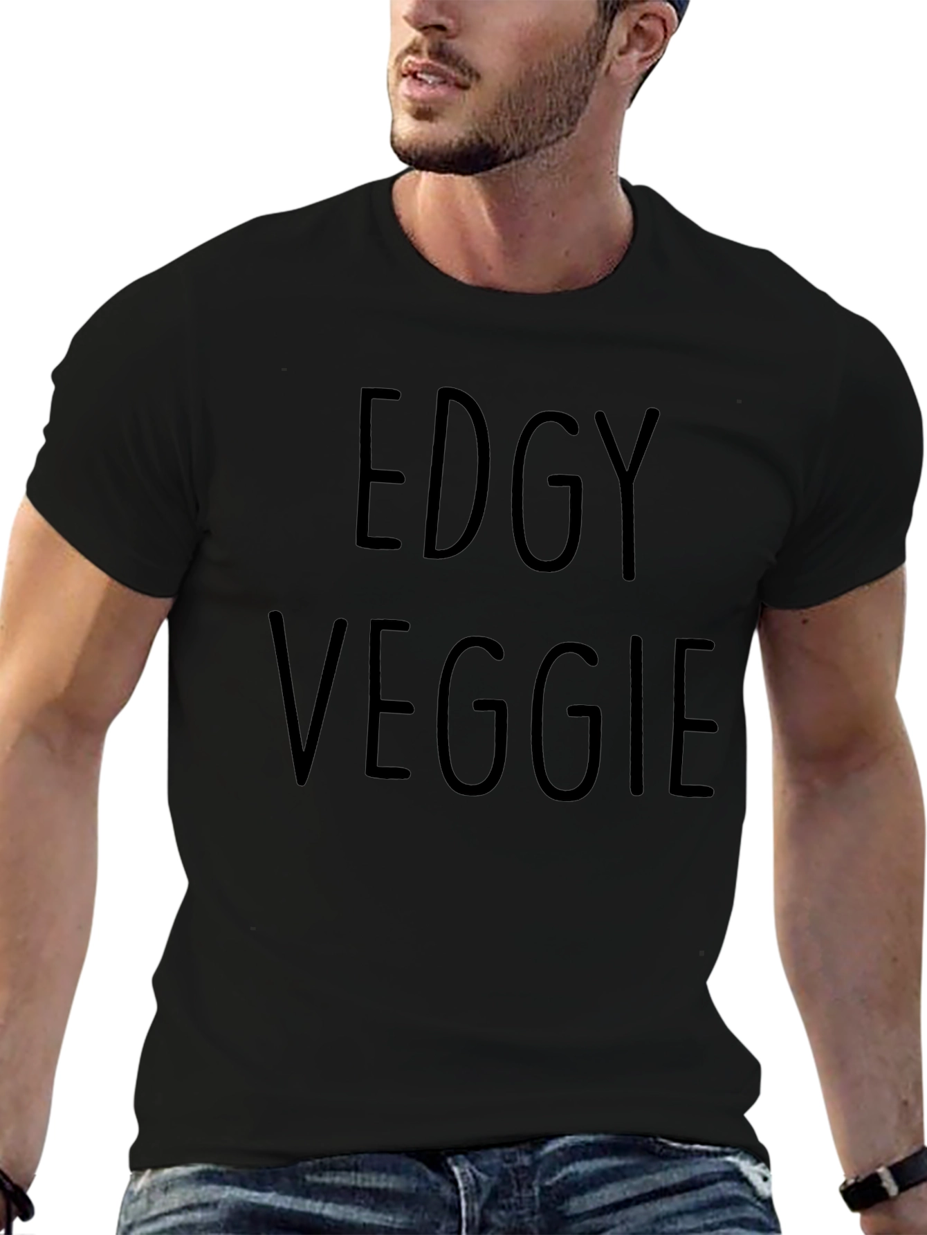 Edgy Veggie Black T-Shirt