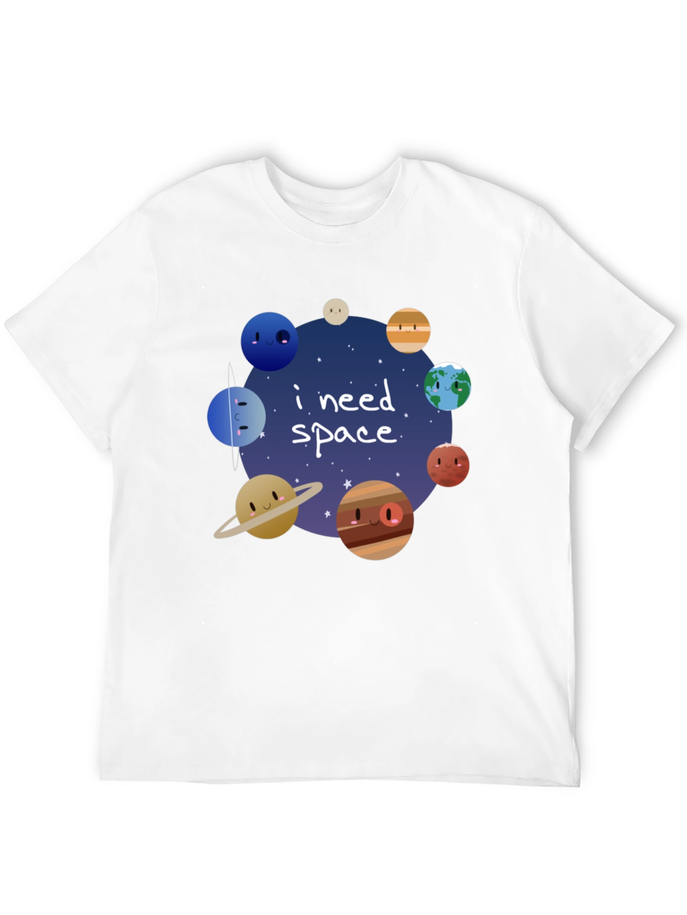 I Need Space Funny Planets T-Shirt - Black