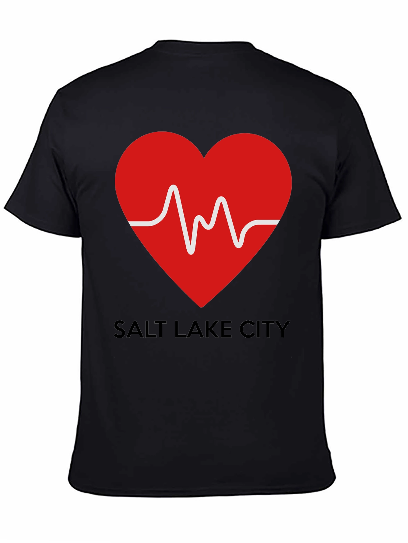 Salt Lake City Heartbeat T-Shirt - Black