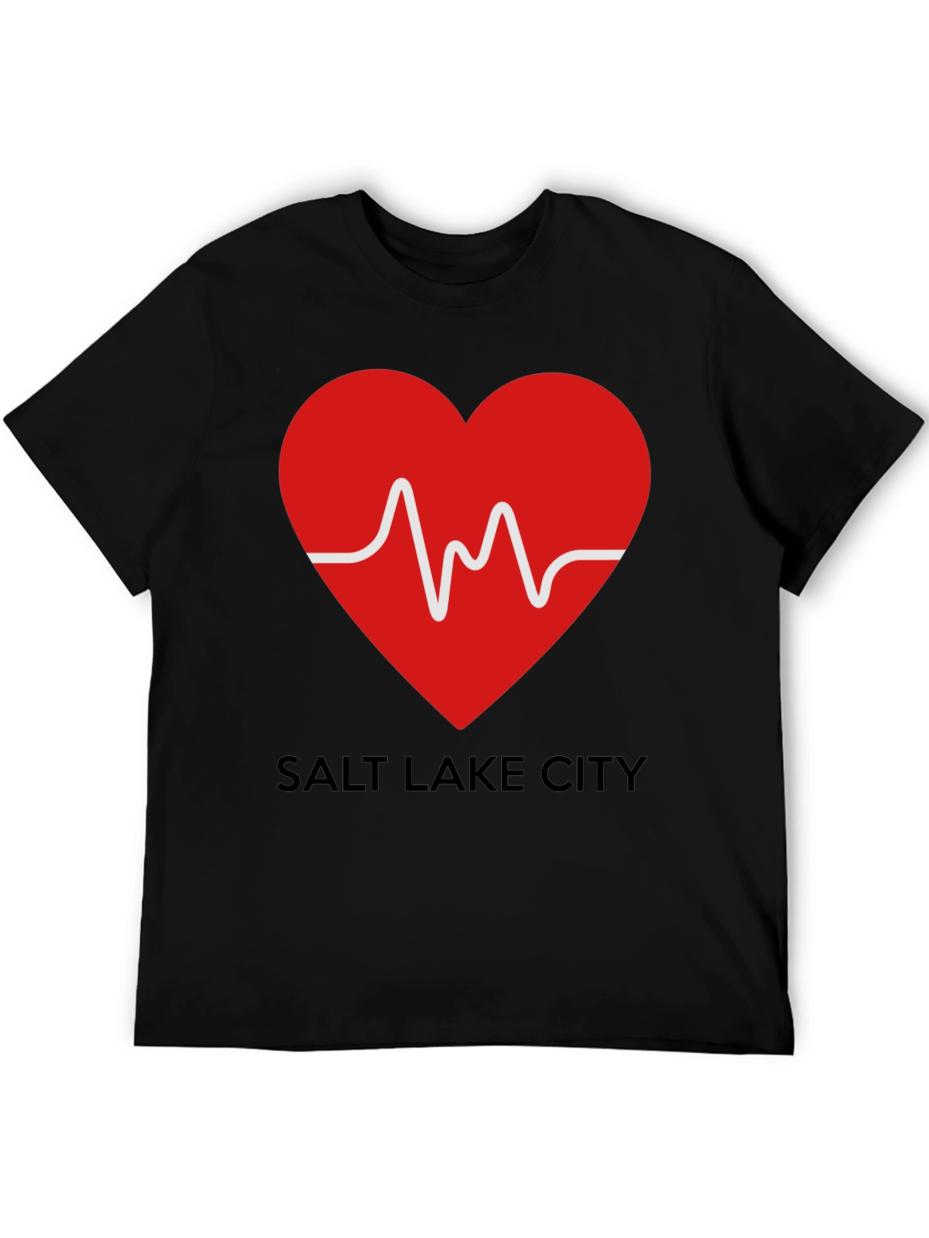 Salt Lake City Heartbeat T-Shirt - Black
