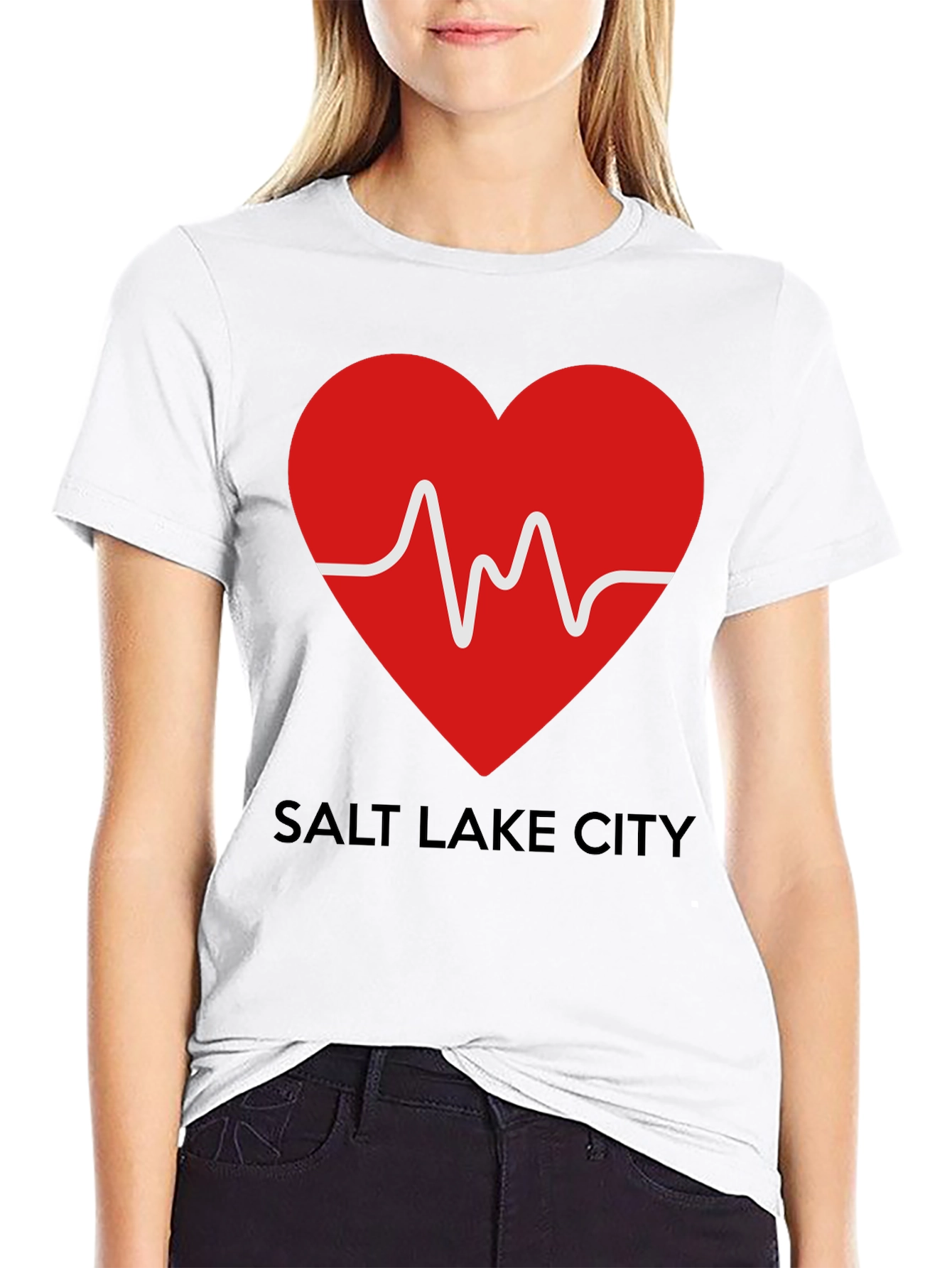 Salt Lake City Heartbeat T-Shirt - Black