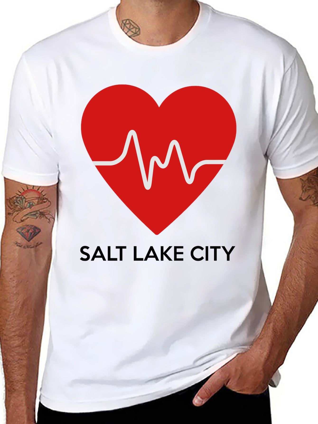Salt Lake City Heartbeat T-Shirt - Black