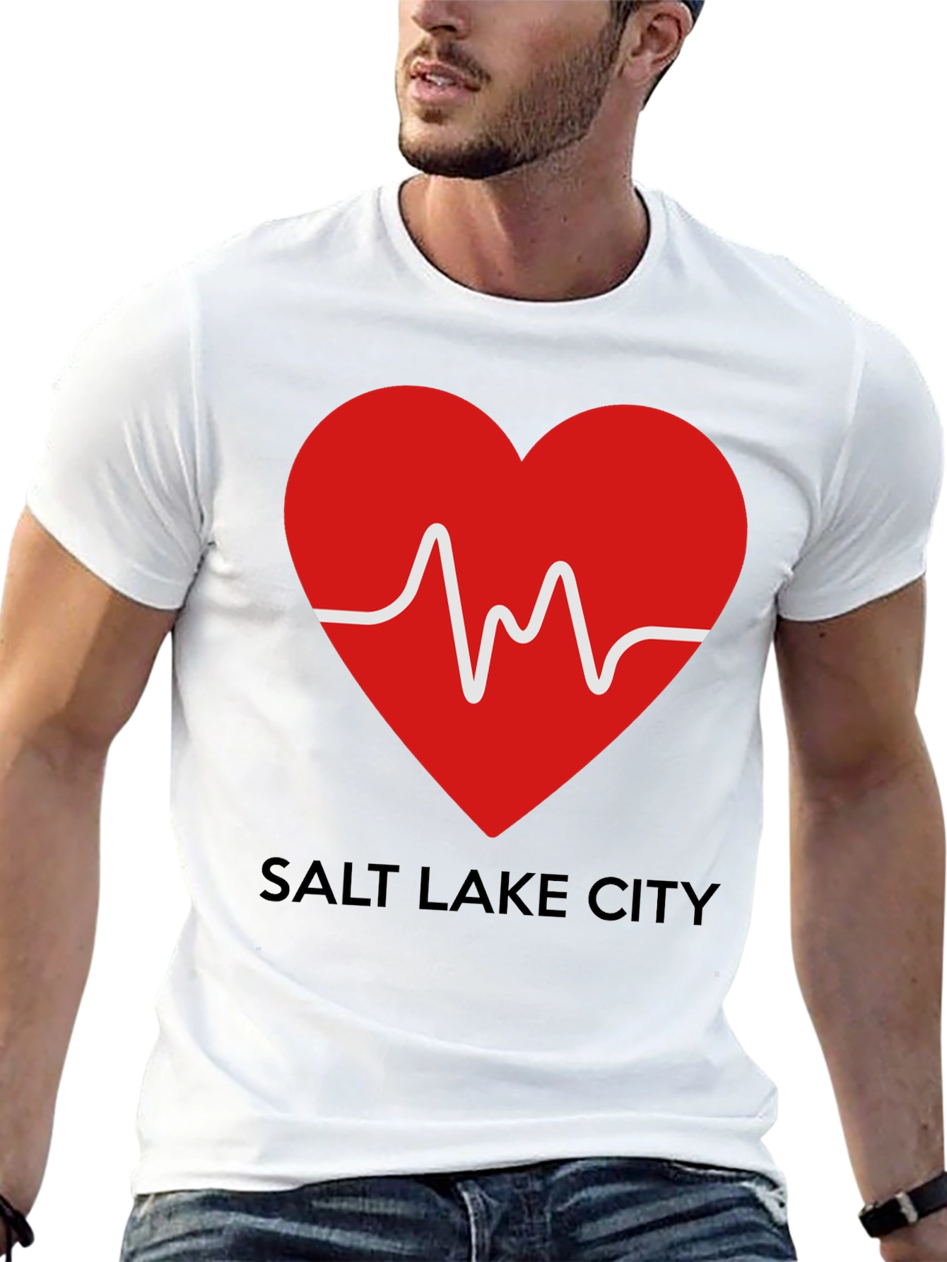 Salt Lake City Heartbeat T-Shirt - Black