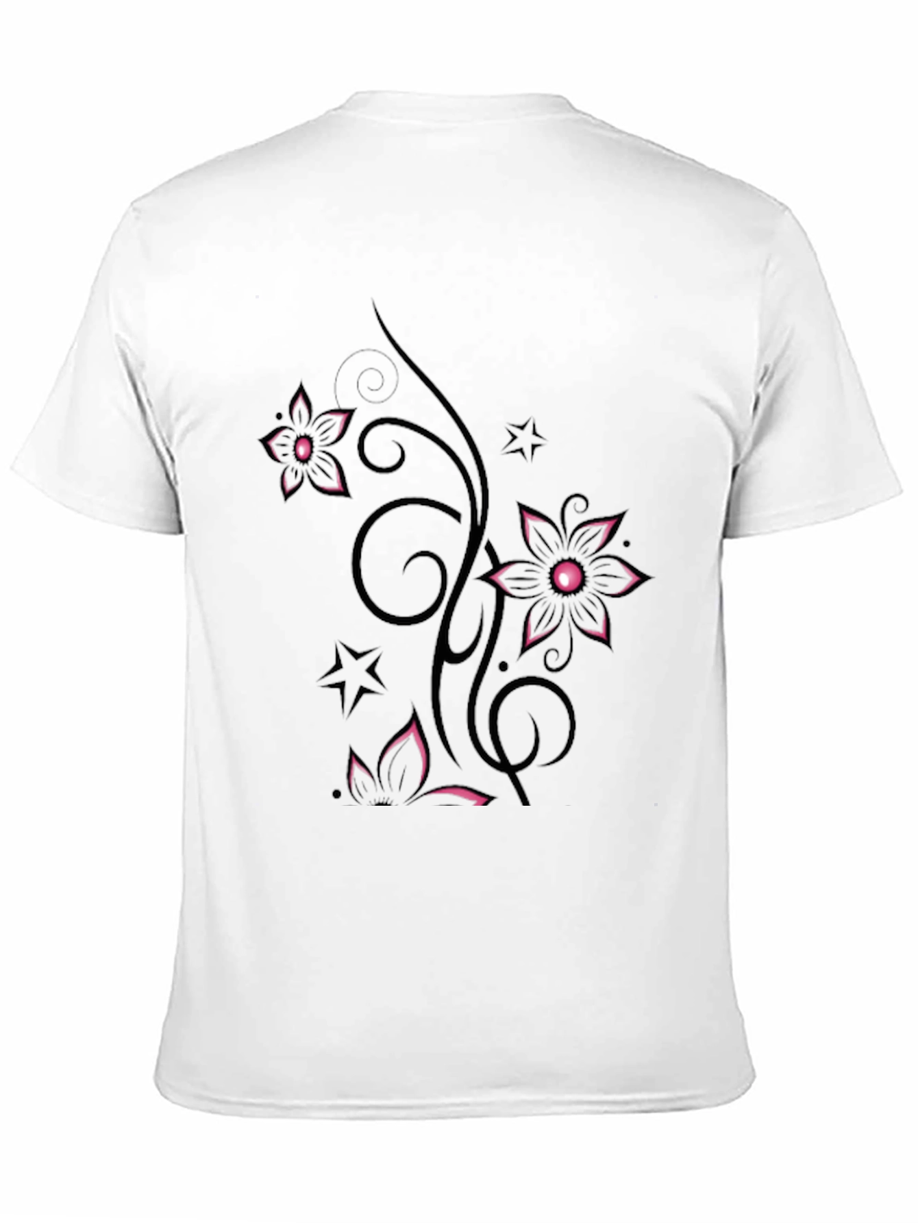 Floral Blossom Black Tee for Men