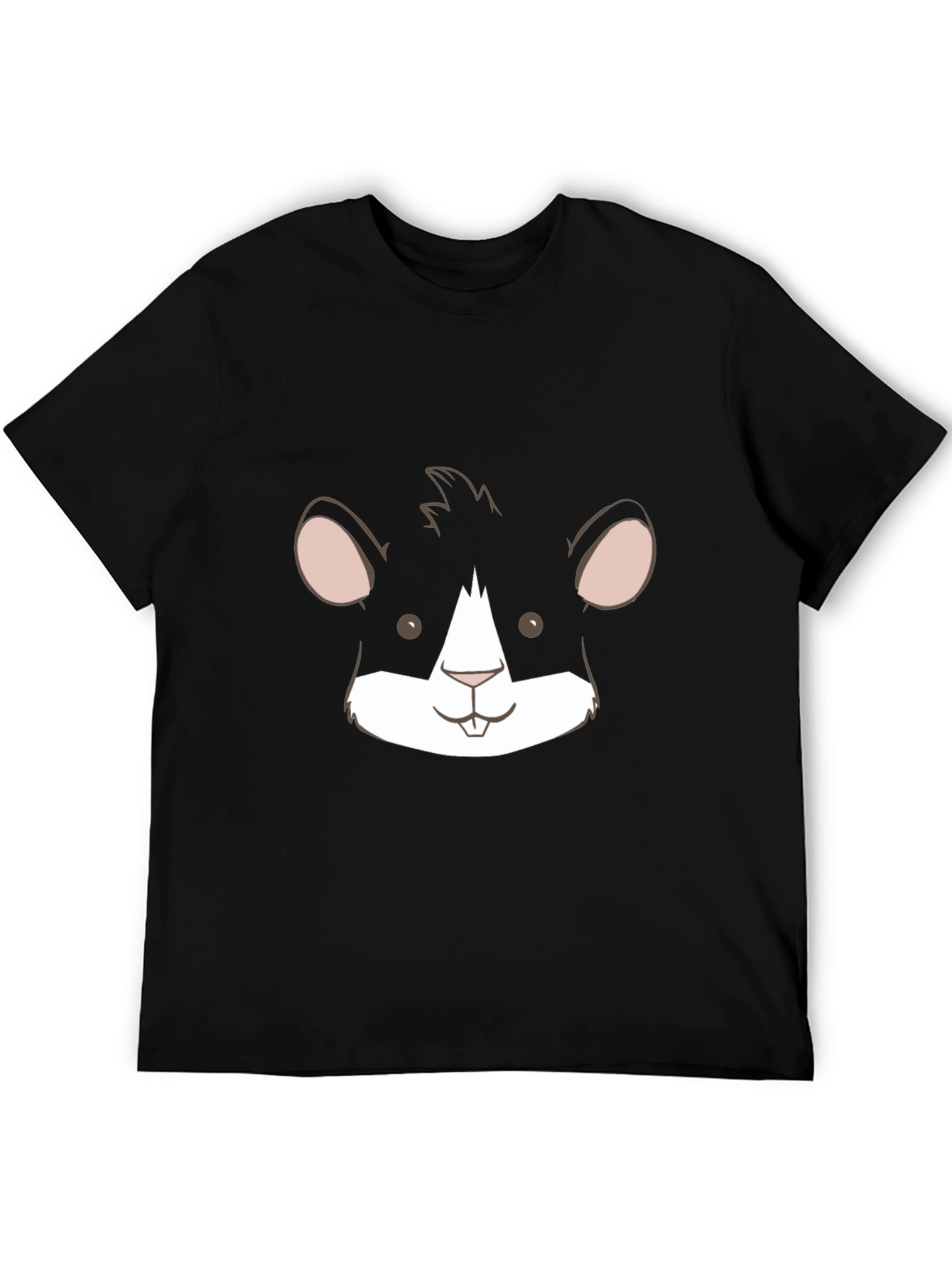Black Hamster Face Graphic Tee - Unisex