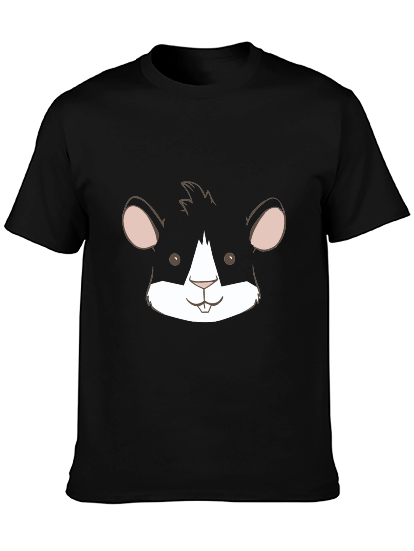Black Hamster Face Graphic Tee - Unisex