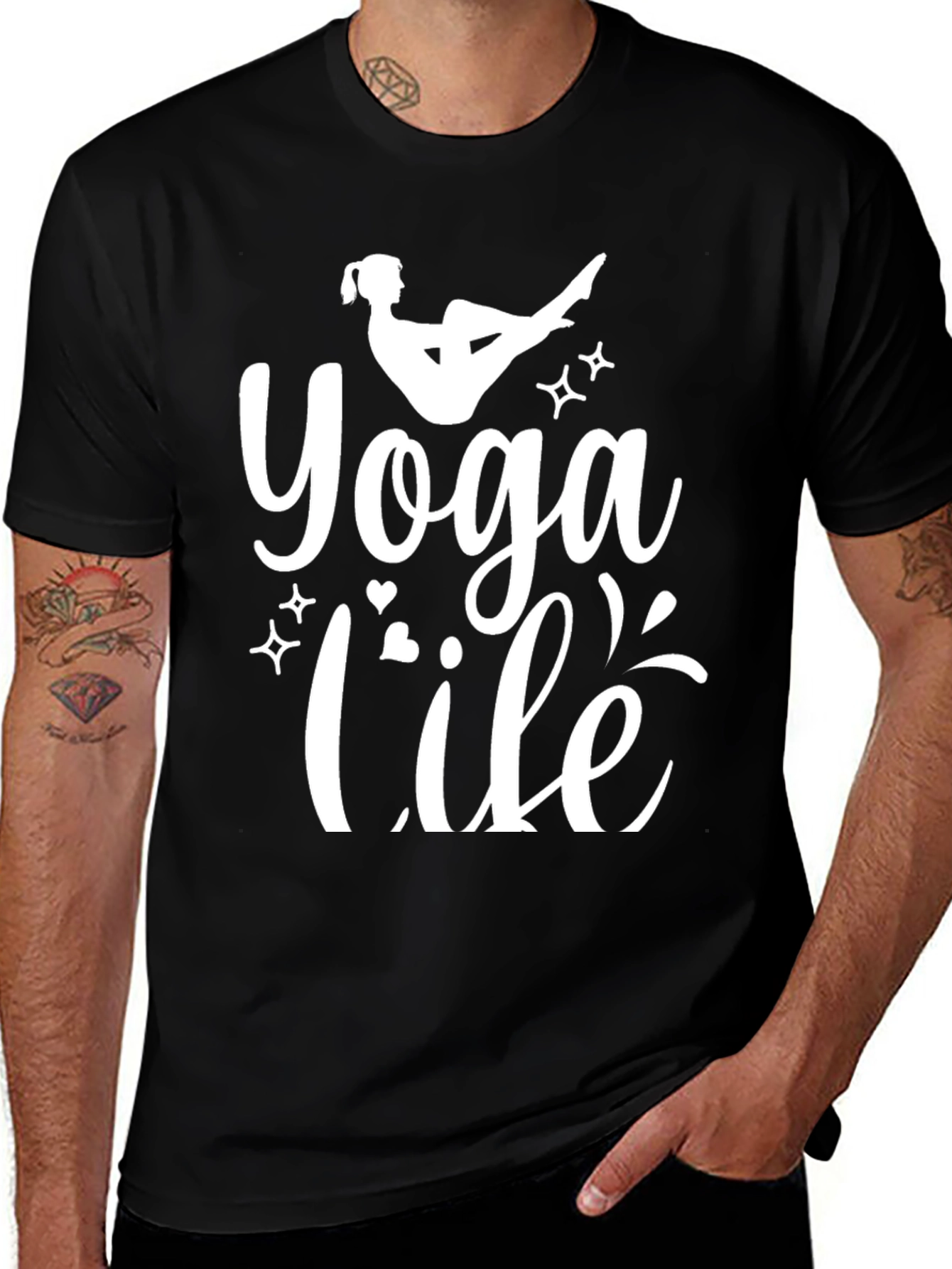 Yoga Life Black Graphic T-Shirt