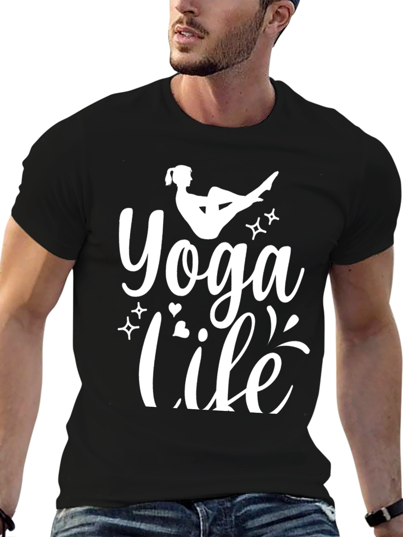 Yoga Life Black Graphic T-Shirt