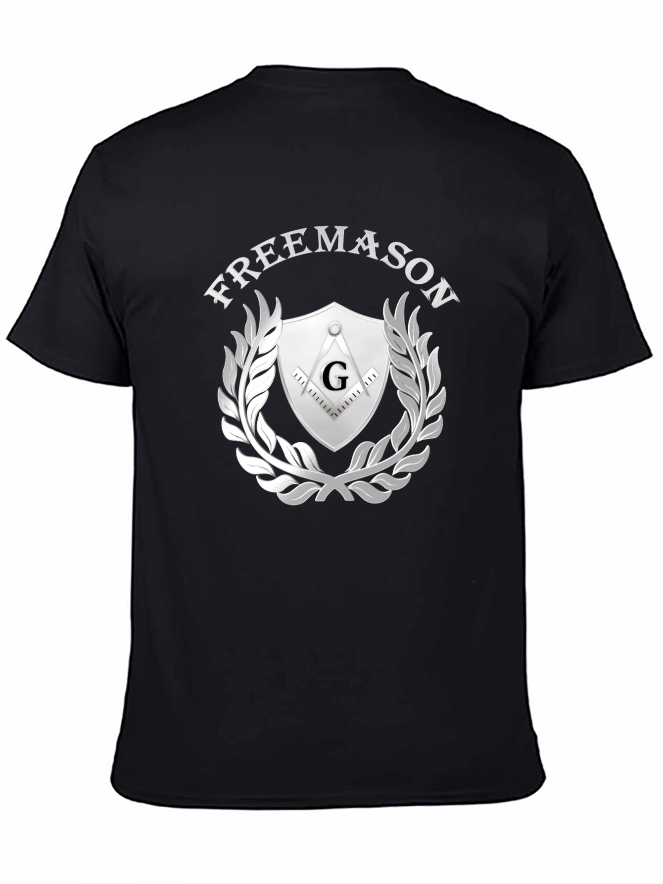 Freemason Symbol T-Shirt - Silver Emblem Design