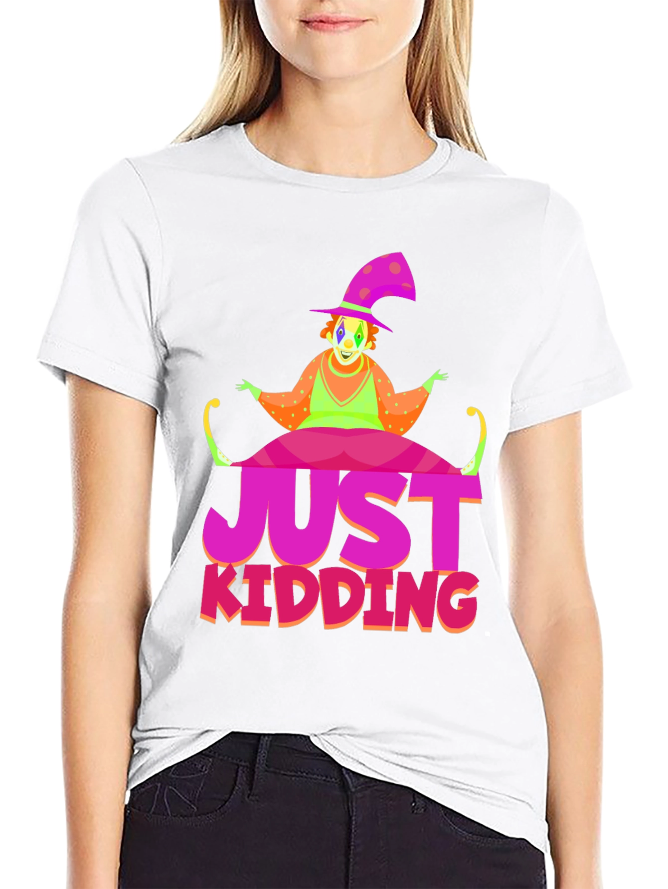 Just Kidding Clown Graphic Tee - Novelty T-Shirt