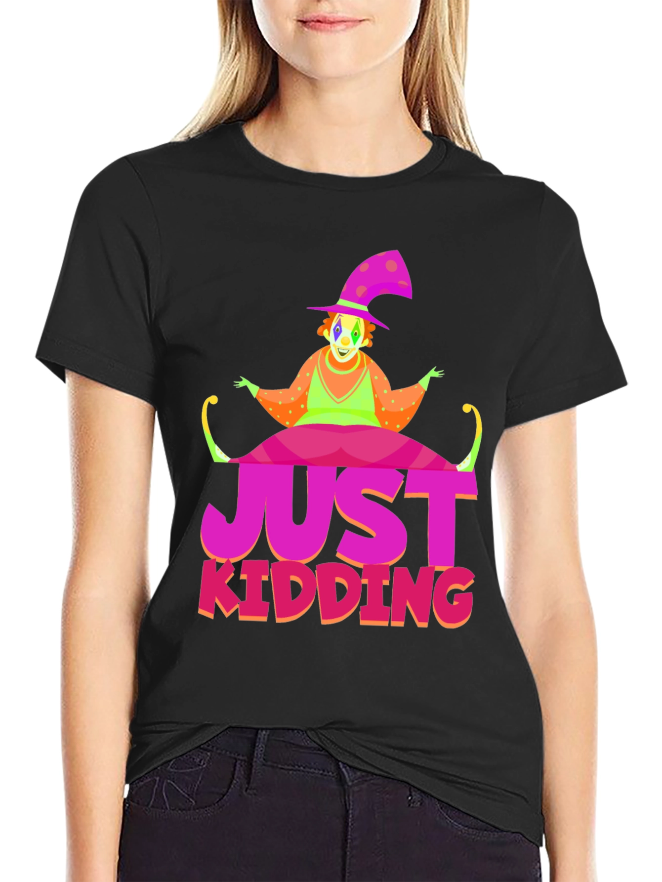 Just Kidding Clown Graphic Tee - Novelty T-Shirt
