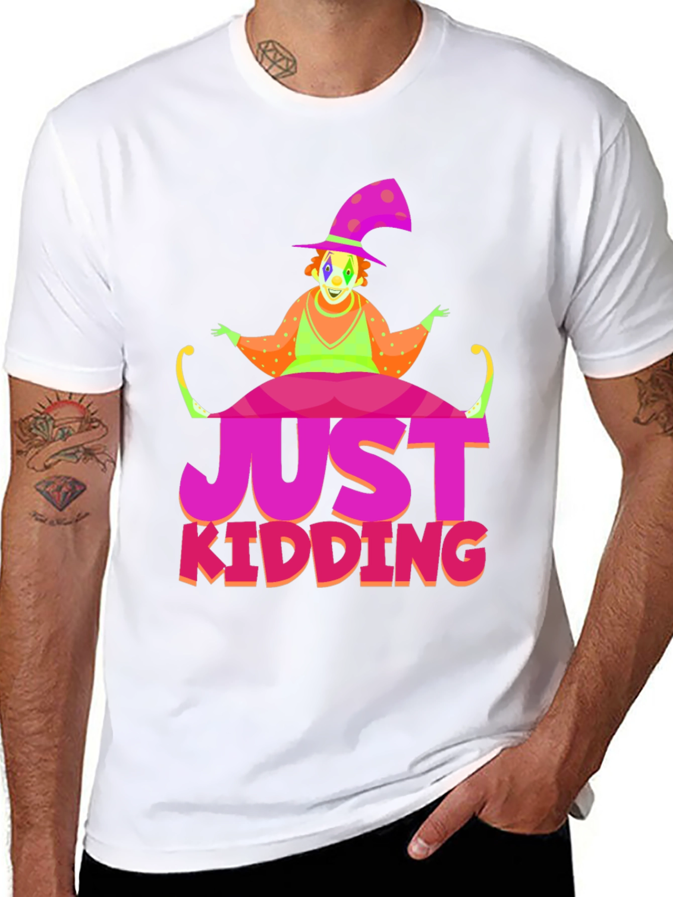 Just Kidding Clown Graphic Tee - Novelty T-Shirt