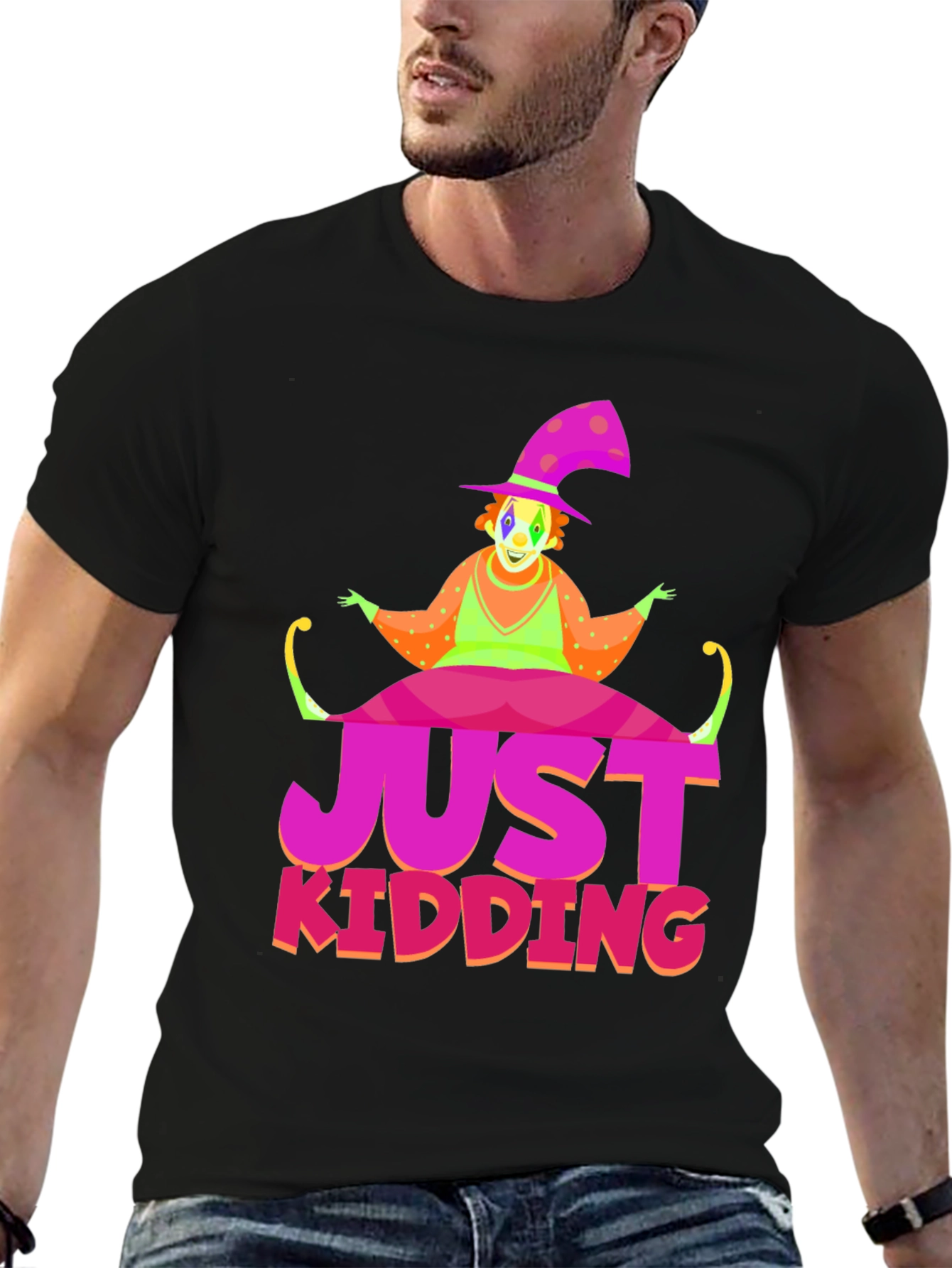 Just Kidding Clown Graphic Tee - Novelty T-Shirt